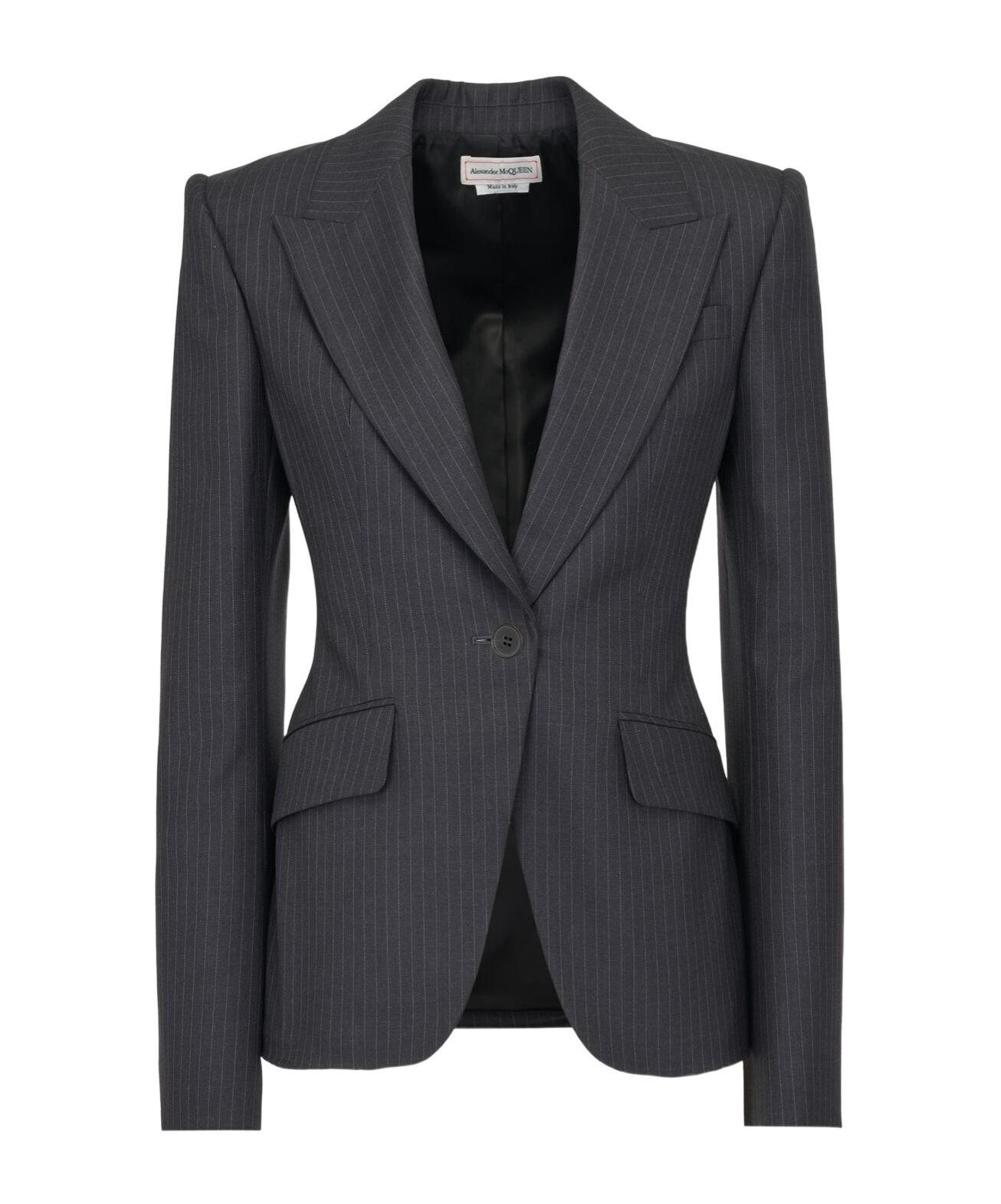 Alexander Mcqueen Alexander Mc Queen Pinstriped Single Breasted Blazer In Black
