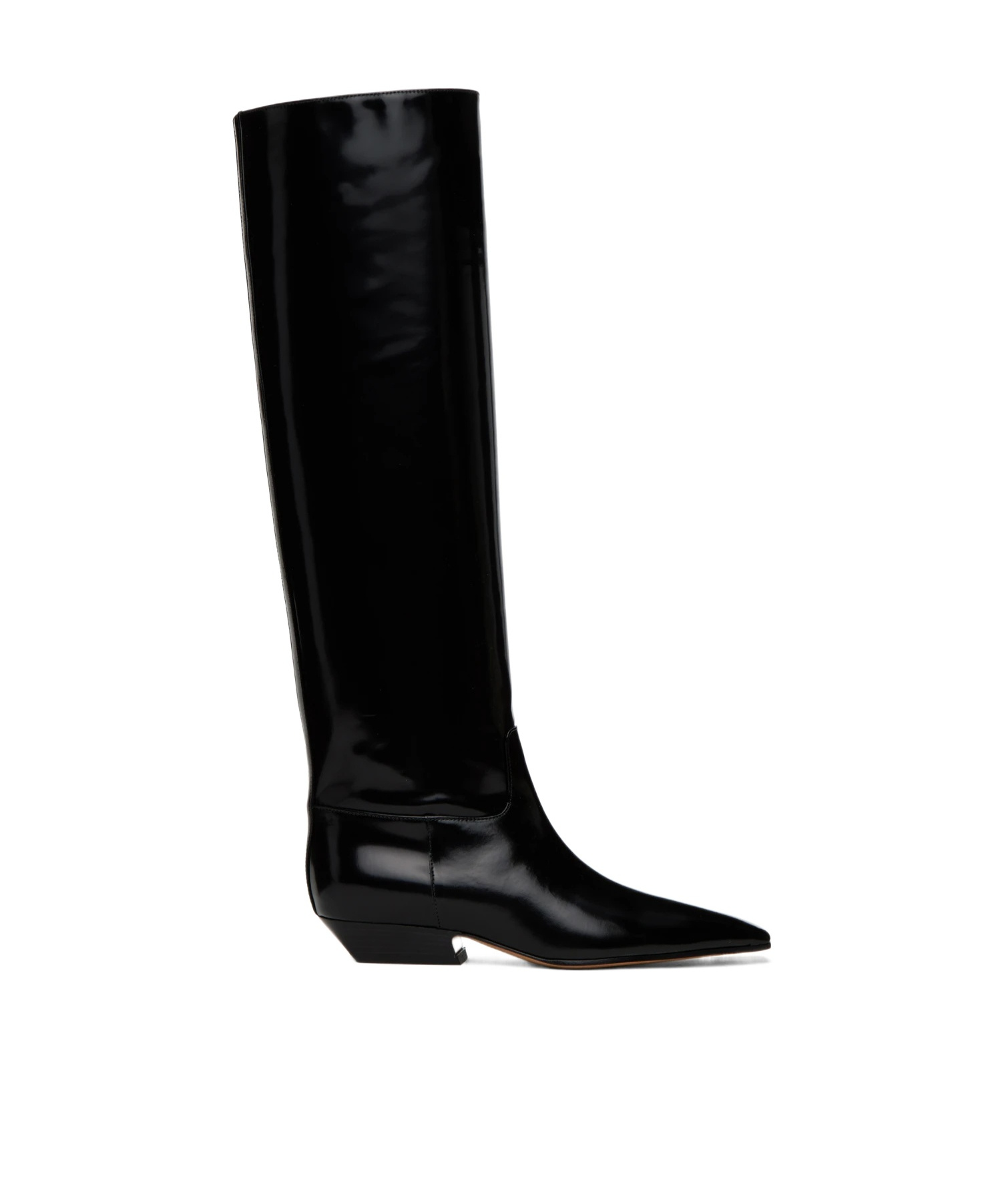 Khaite 30mm Sybil Leather Knee-high Boots In Black