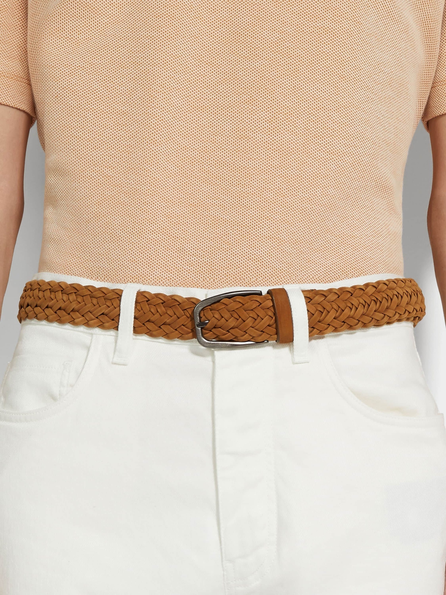 Zegna Dark Foliage Leather Belt In Brown