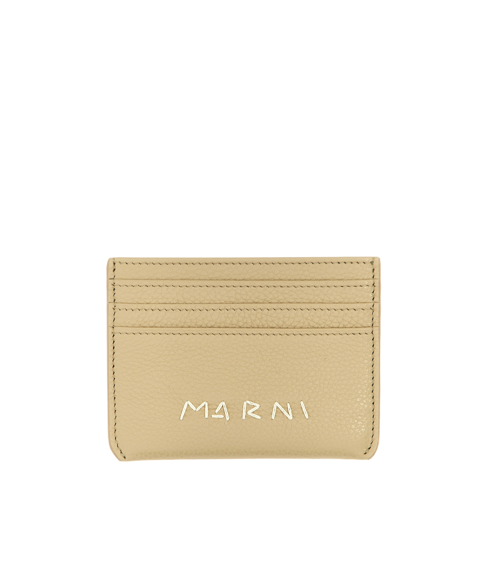 Marni Logo Detailed Card Case In Nude