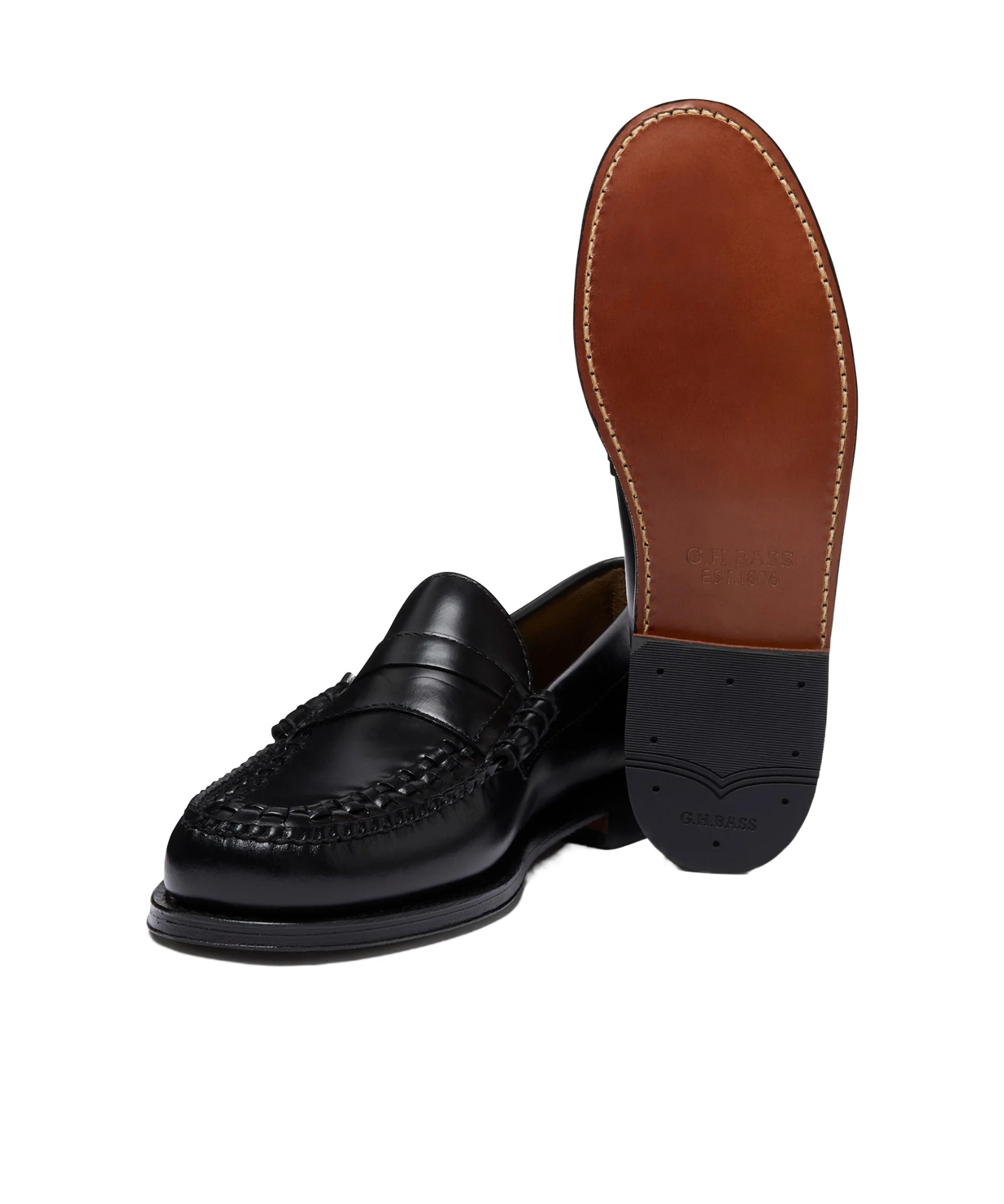 G.h. Bass & Co. Weejuns Larson Weave Loafers In Black
