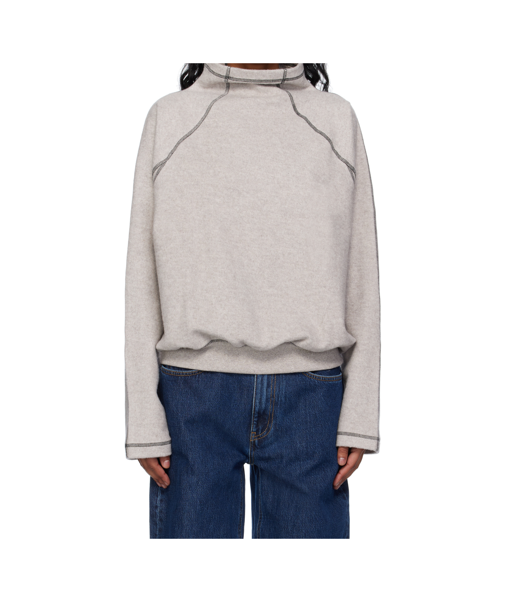 Baserange Contrast-stitch Sweatshirt In Gray
