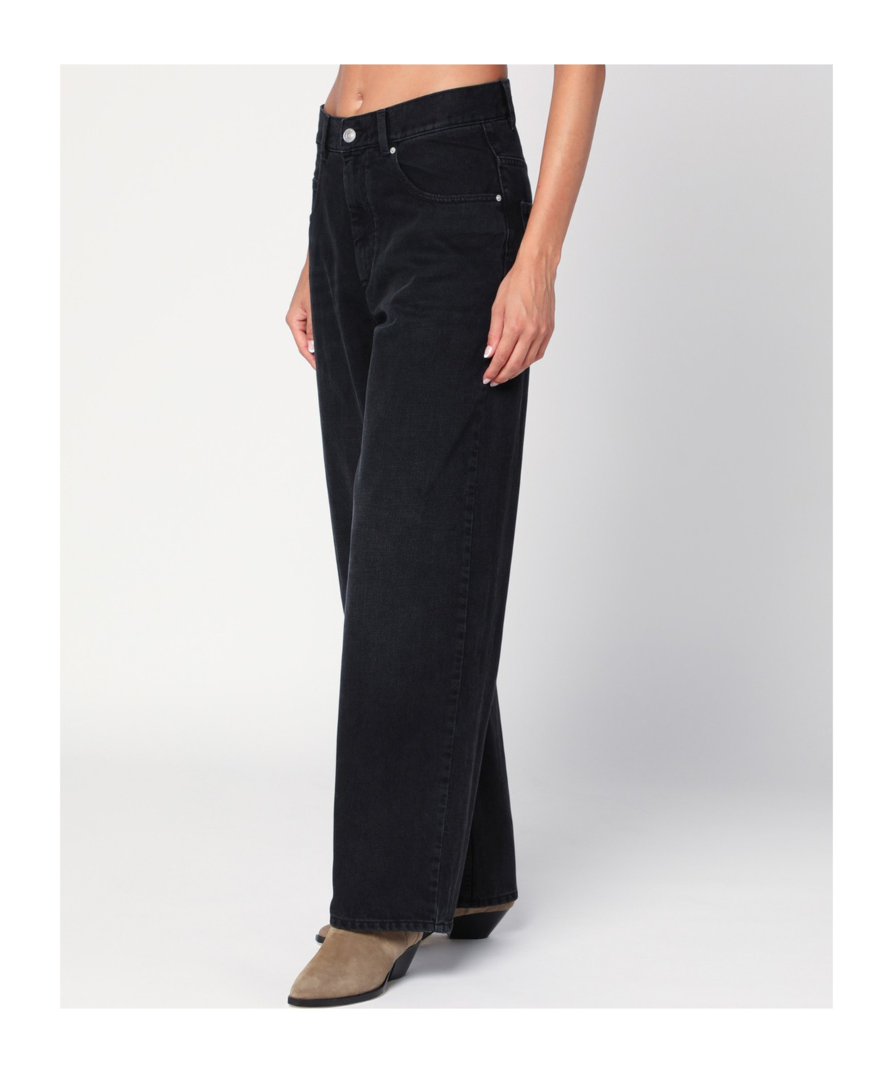 Isabel Marant Vetan High-rise Wide-leg Jeans In Black