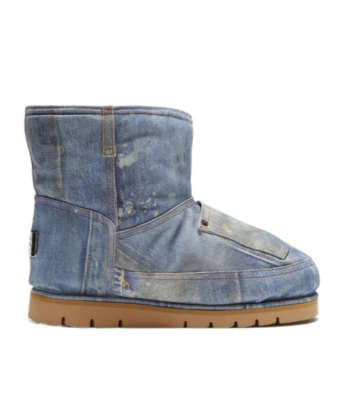 Acne Studios Logo Patch Ankle Boots In Gray