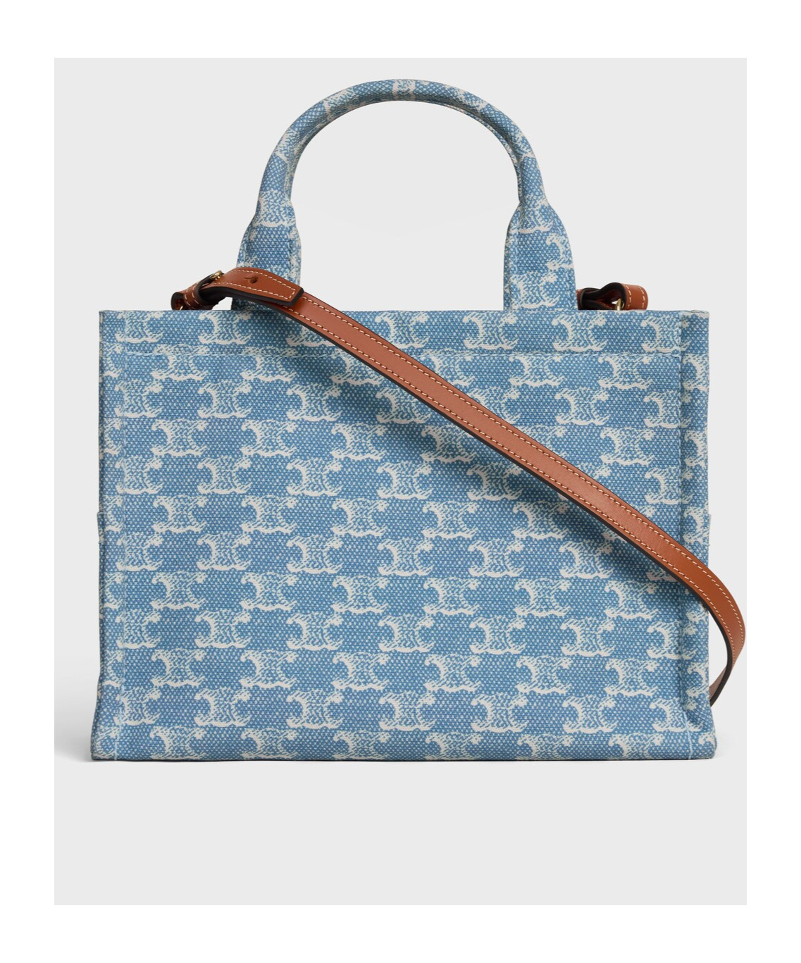 Celine Small Cabas Shoulder Bag In Denim/white