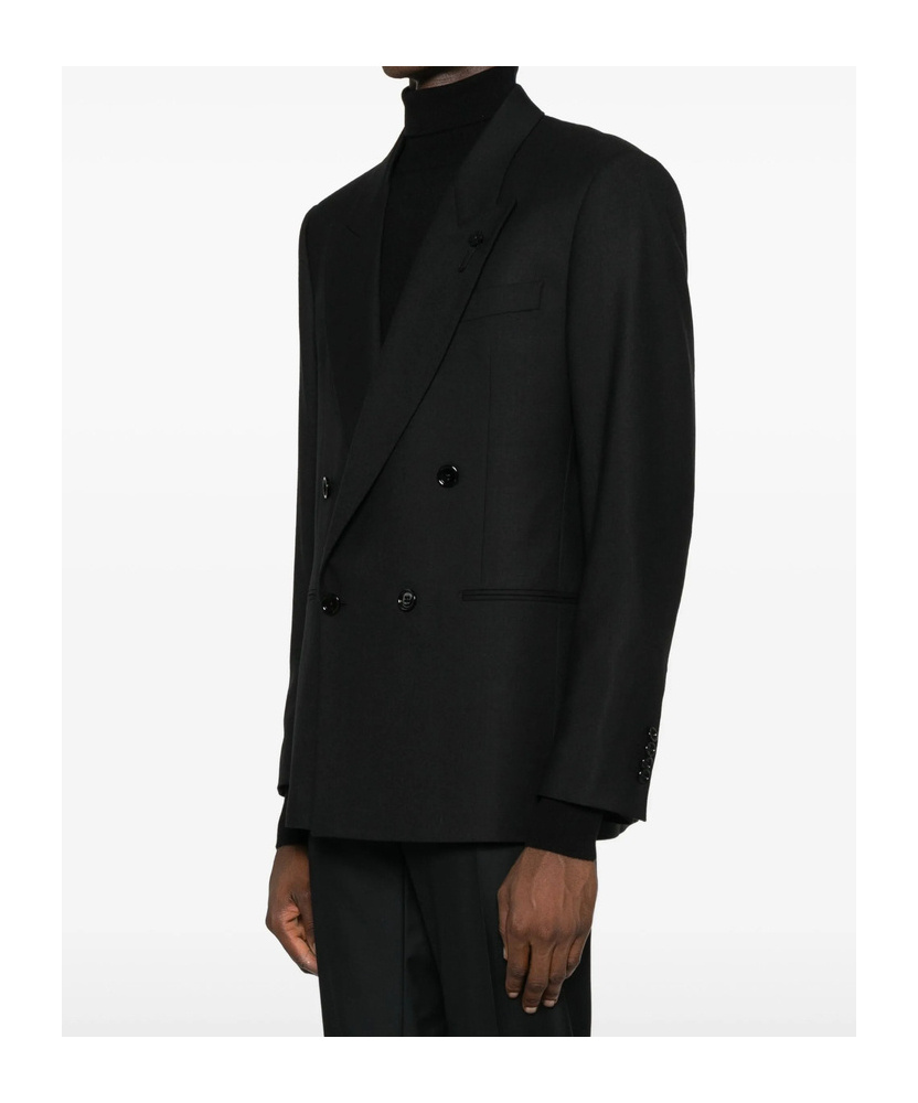 Lardini Double-breasted Blazer In Black