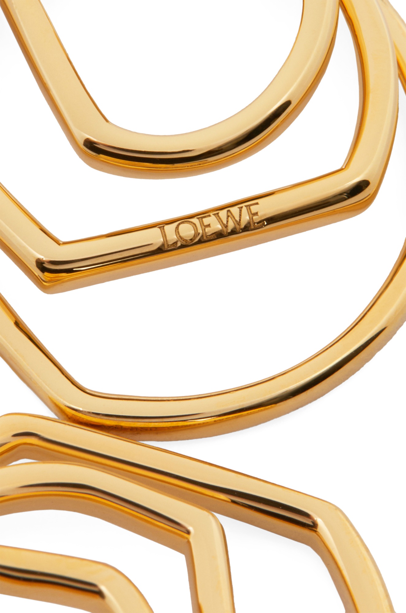 Loewe Stacked Hoop Earrings In Sterling Silver In Gold