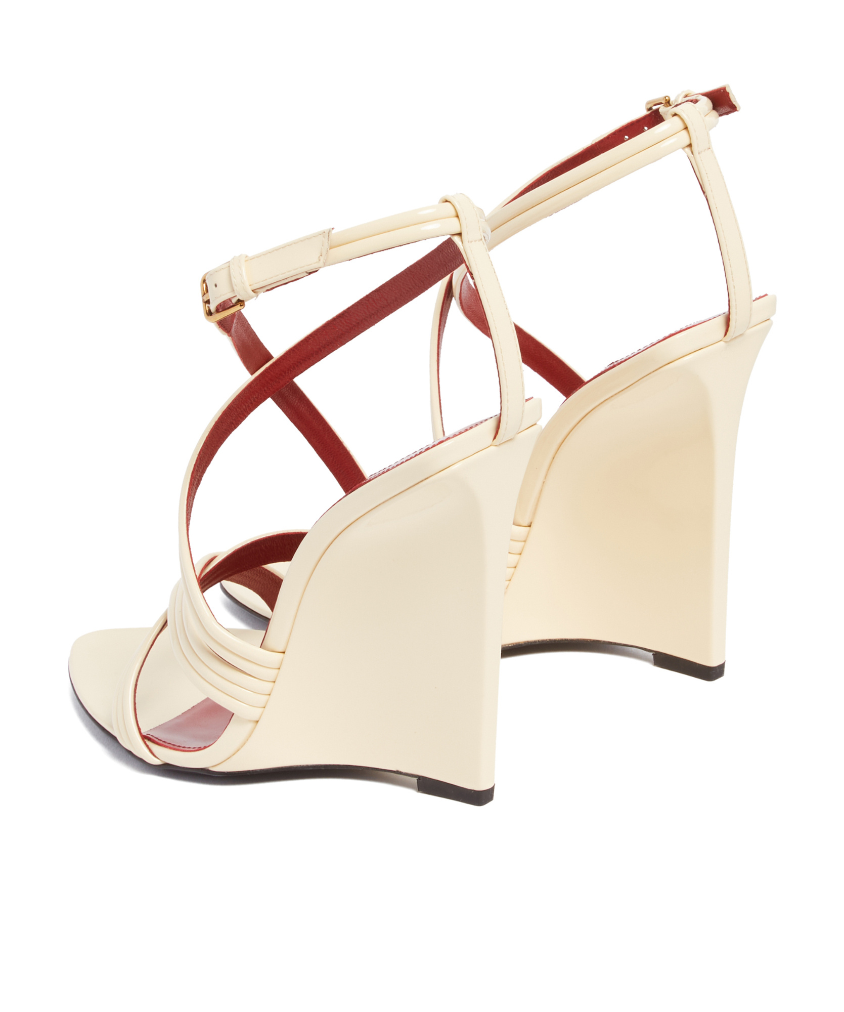 Saint Laurent Pointed High-heeled Sandals In White