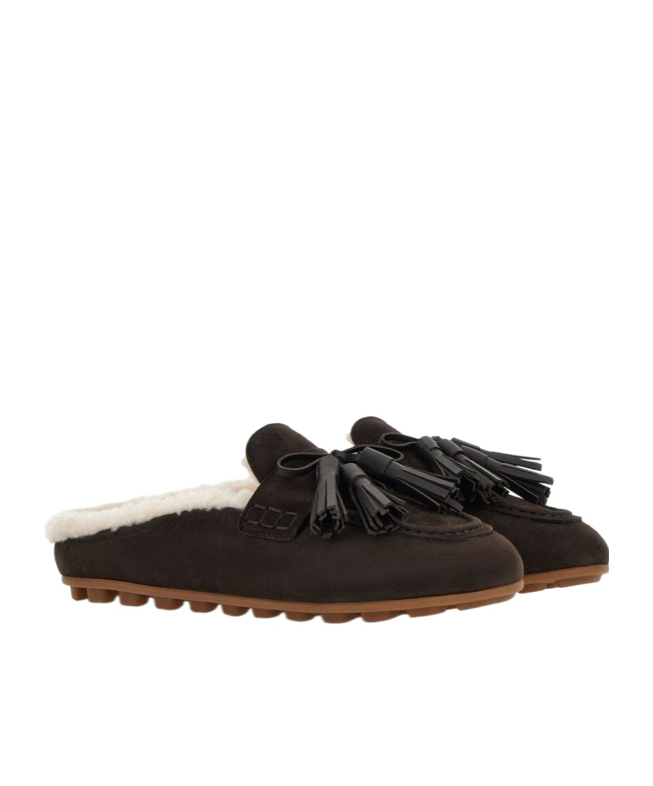 Hogan Loafers With Tassel Detail And Rubber Sole In Brown