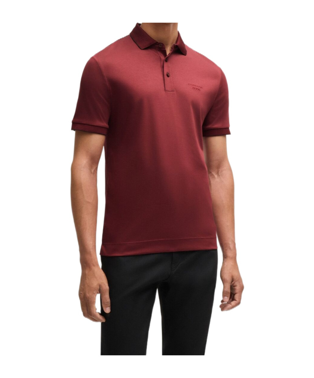 Hugo Boss Penrose Contrasting-collar Polo Shirt In Red