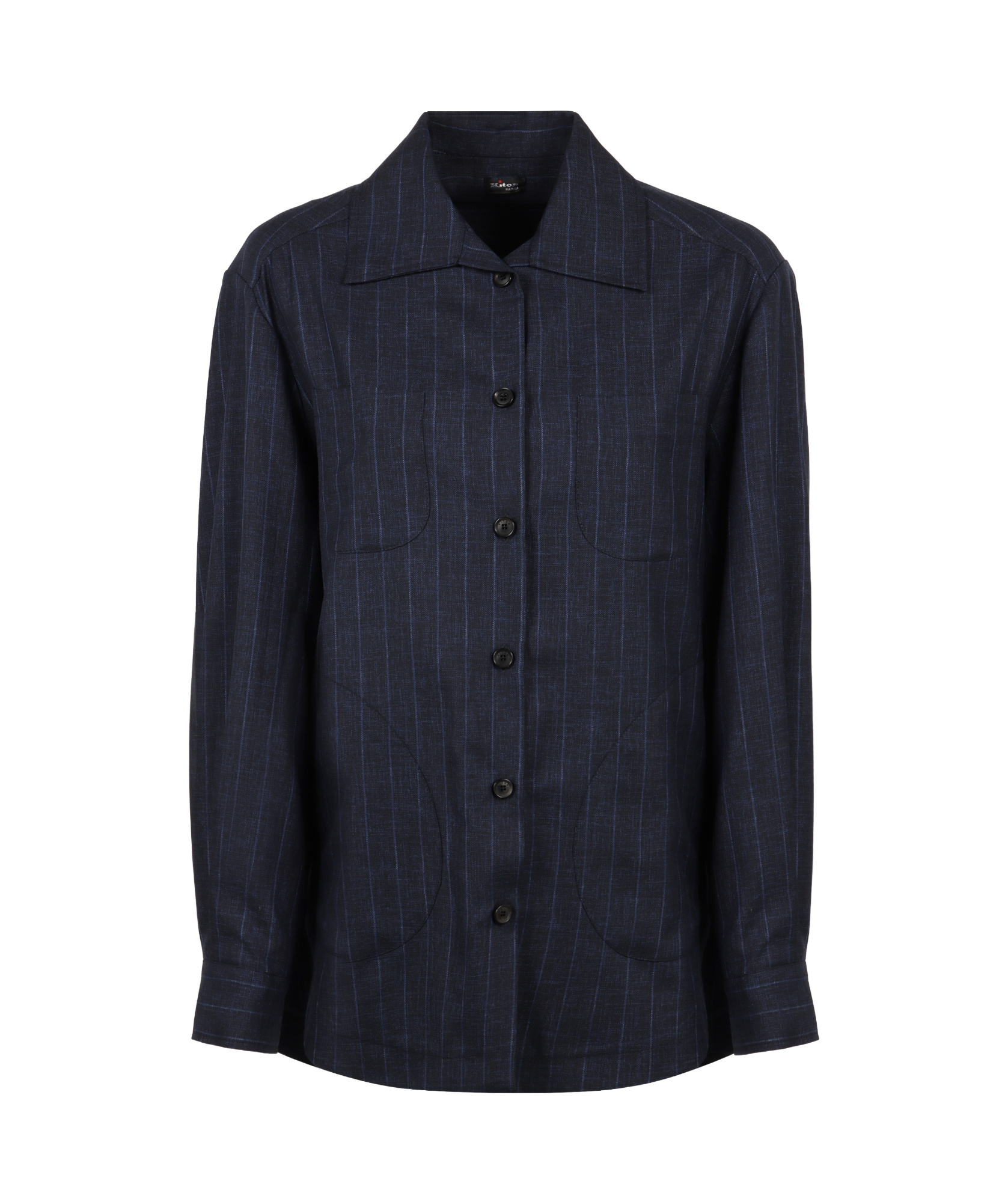 Kiton Pinstripe Shirt In Black