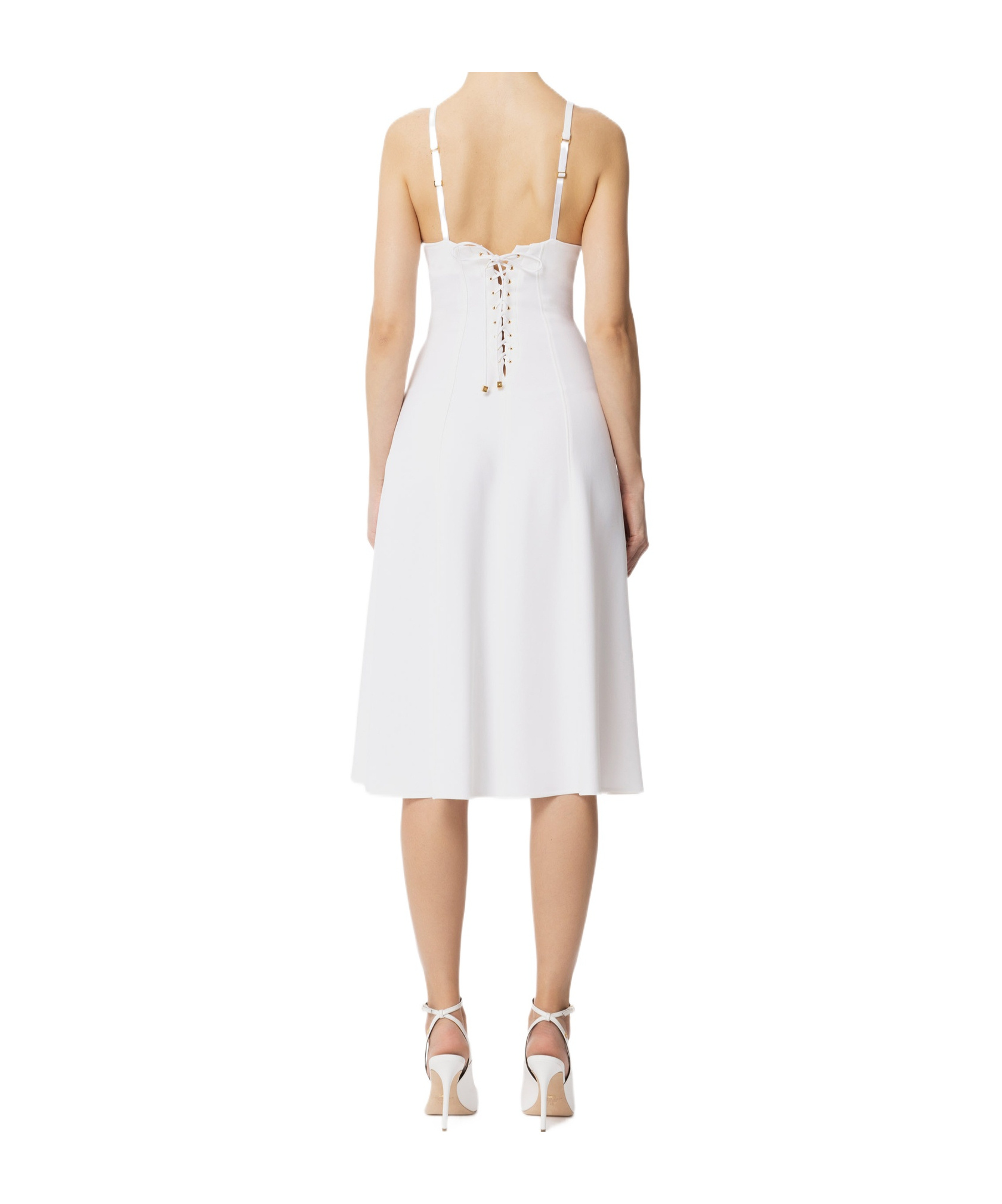 Elisabetta Franchi Thin Strap Dress In White