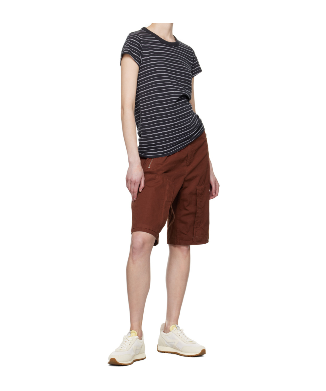 Rag & Bone Belt Loop Shorts In Brown