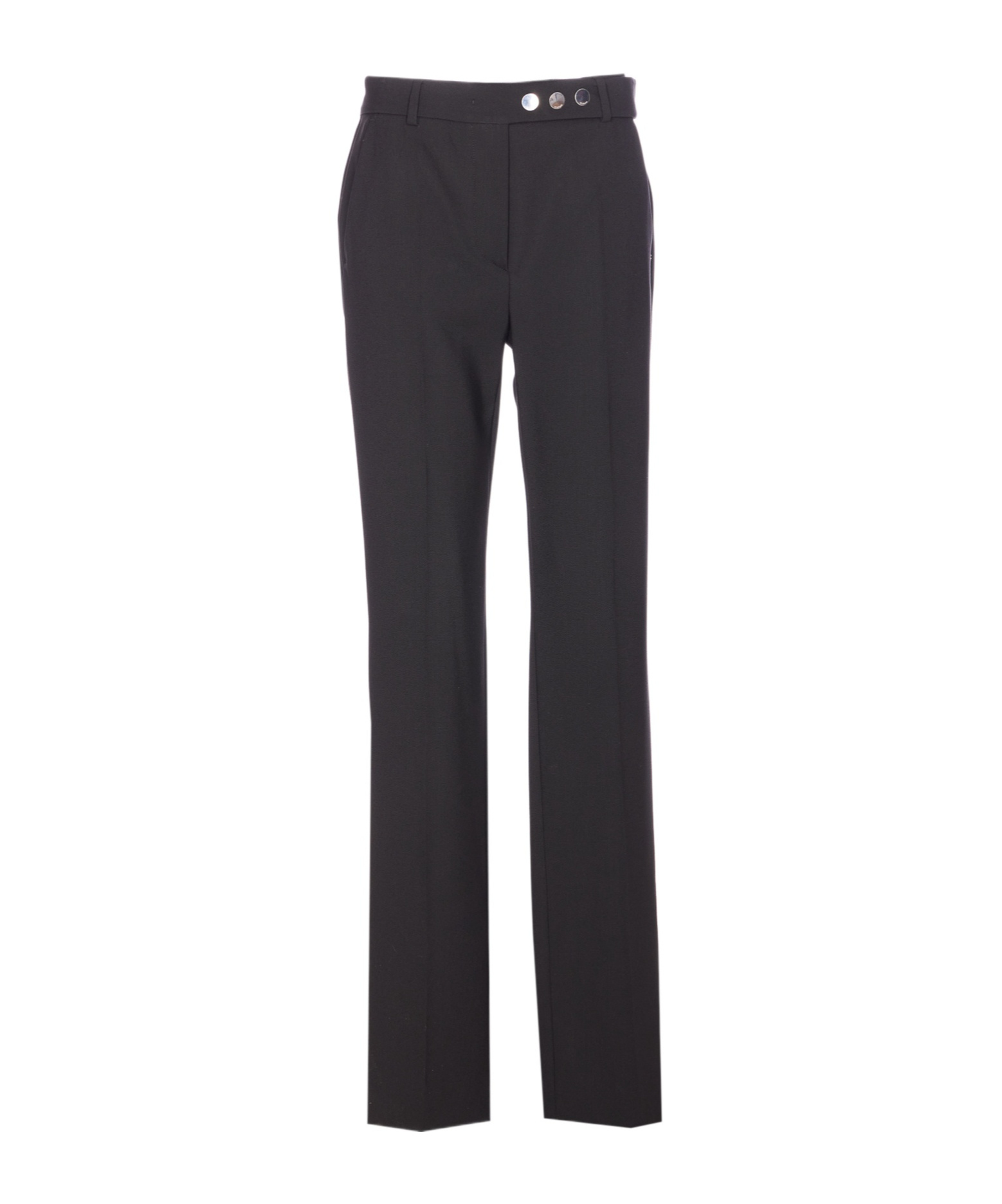 Sportmax Black Straight Trousers With Button Detail In Black
