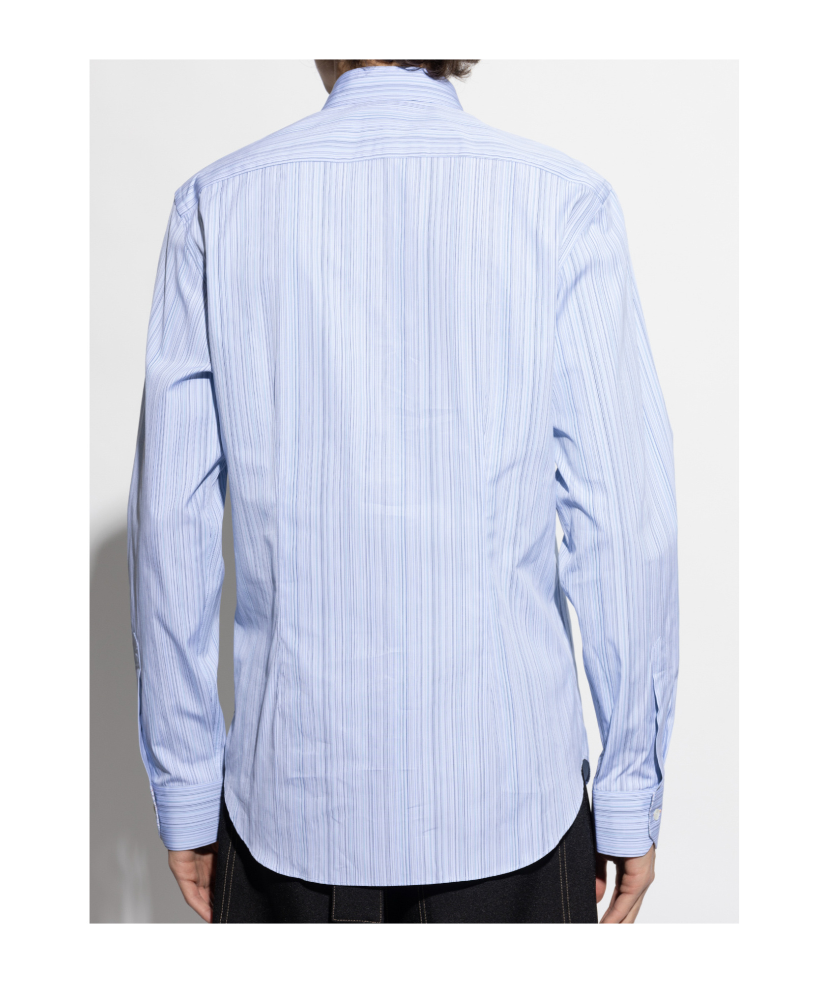 Paul Smith Slim-fit Pale Blue 'signature Stripe' Cotton Shirt In Blue