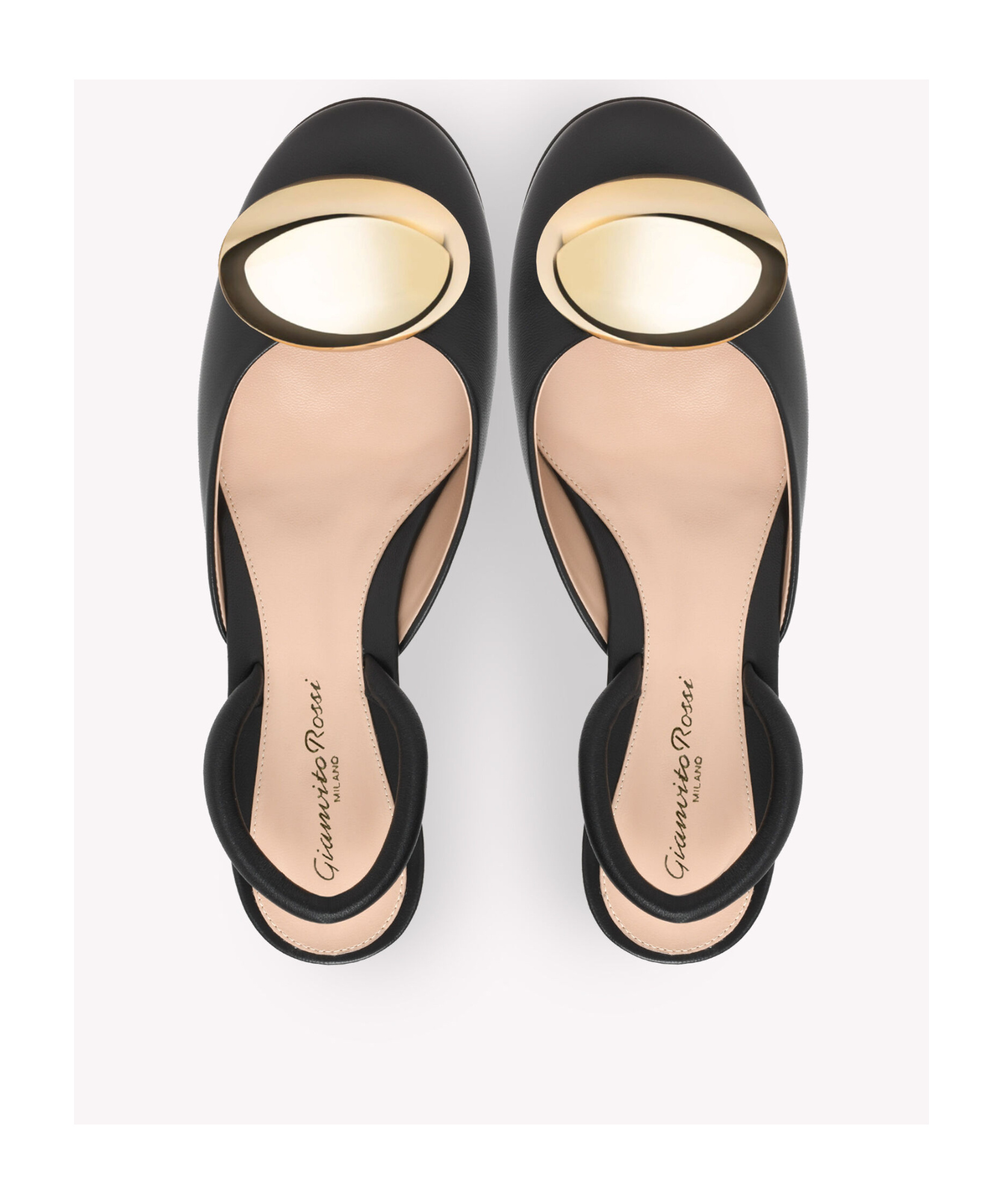 Gianvito Rossi Leather Dome Slingback Pumps In Black