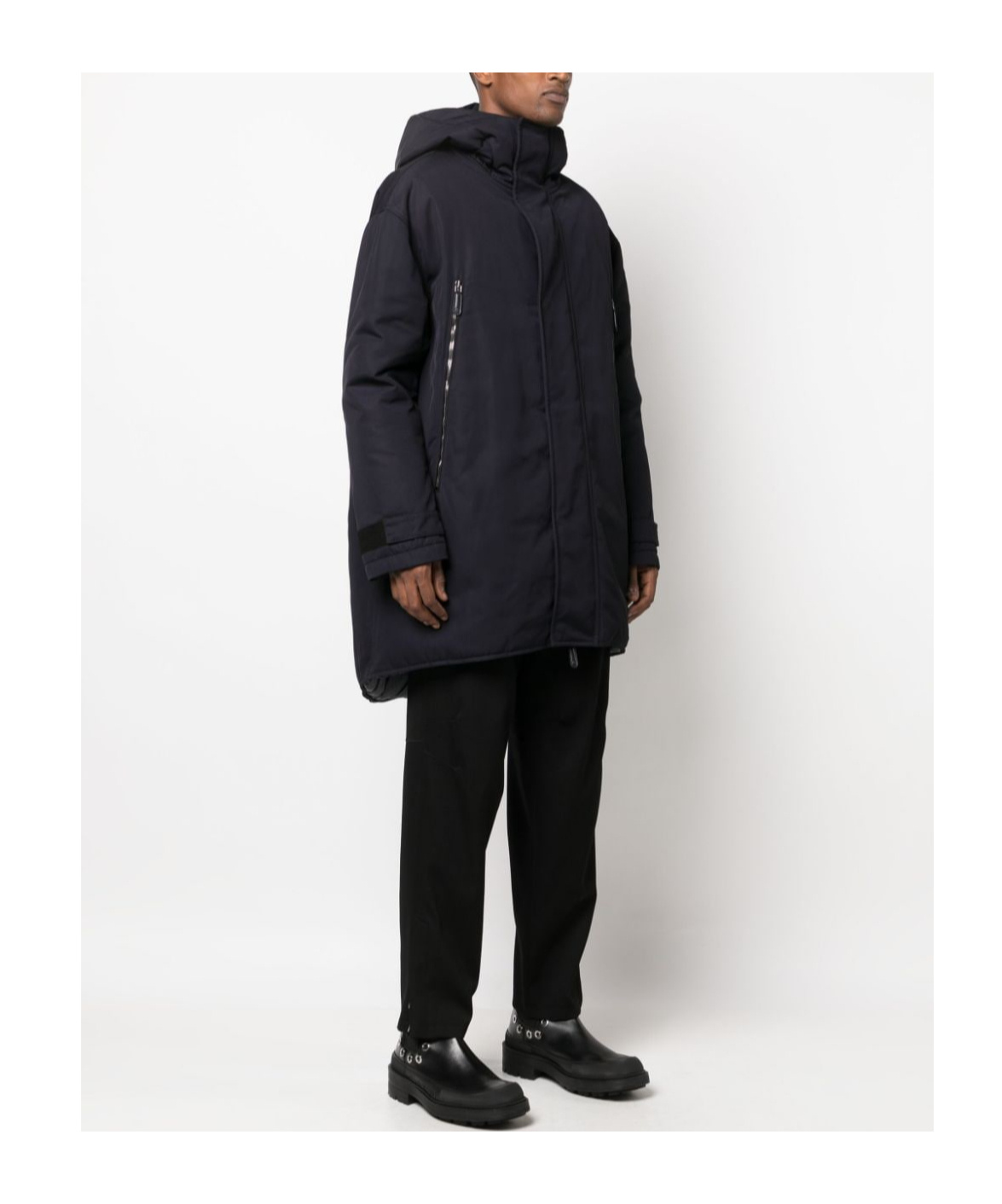 Giorgio Armani Long-sleeved Down Jacket In Black