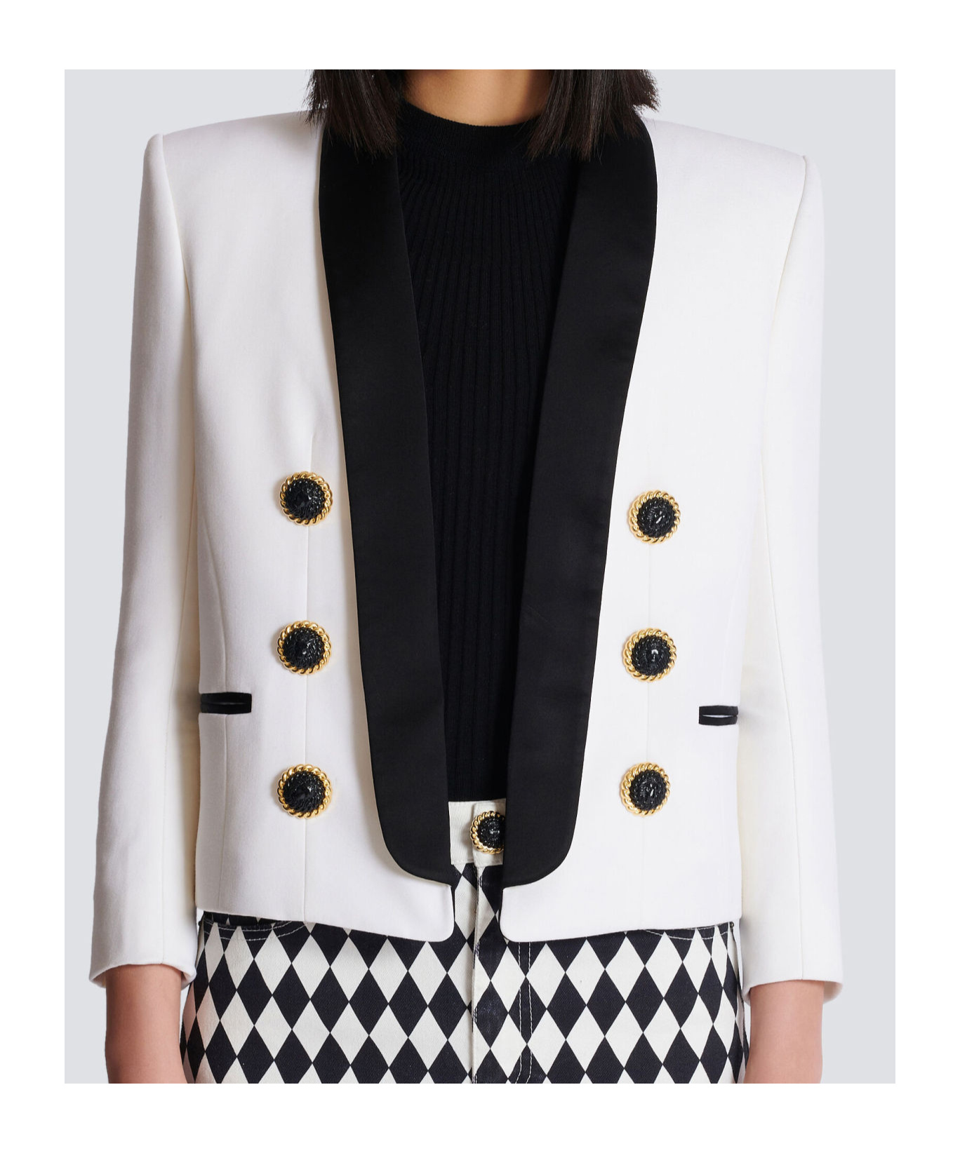 Balmain Long-sleeved Casual Jacket In White