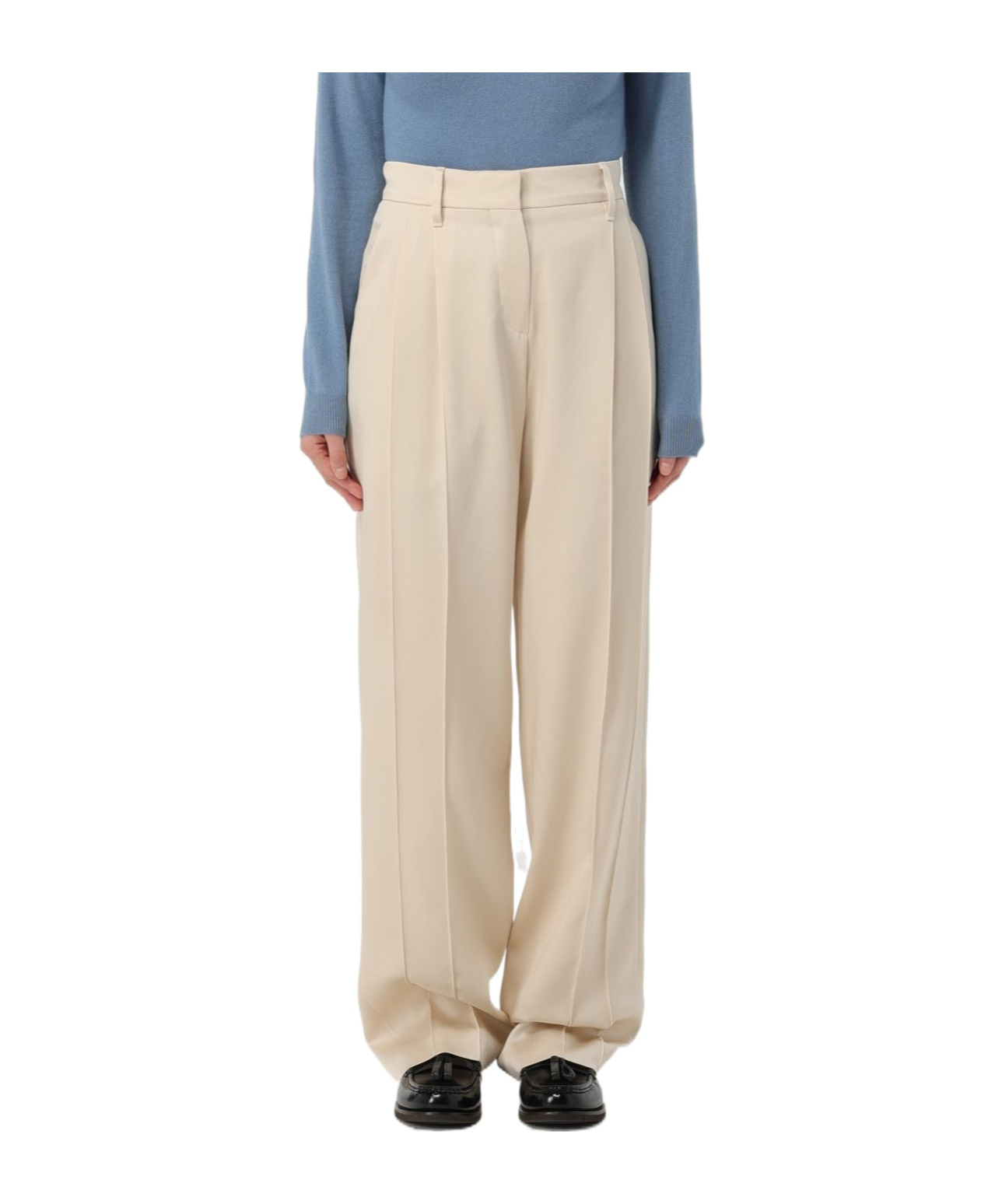 Brunello Cucinelli Wide-leg Casual Pants In Nude