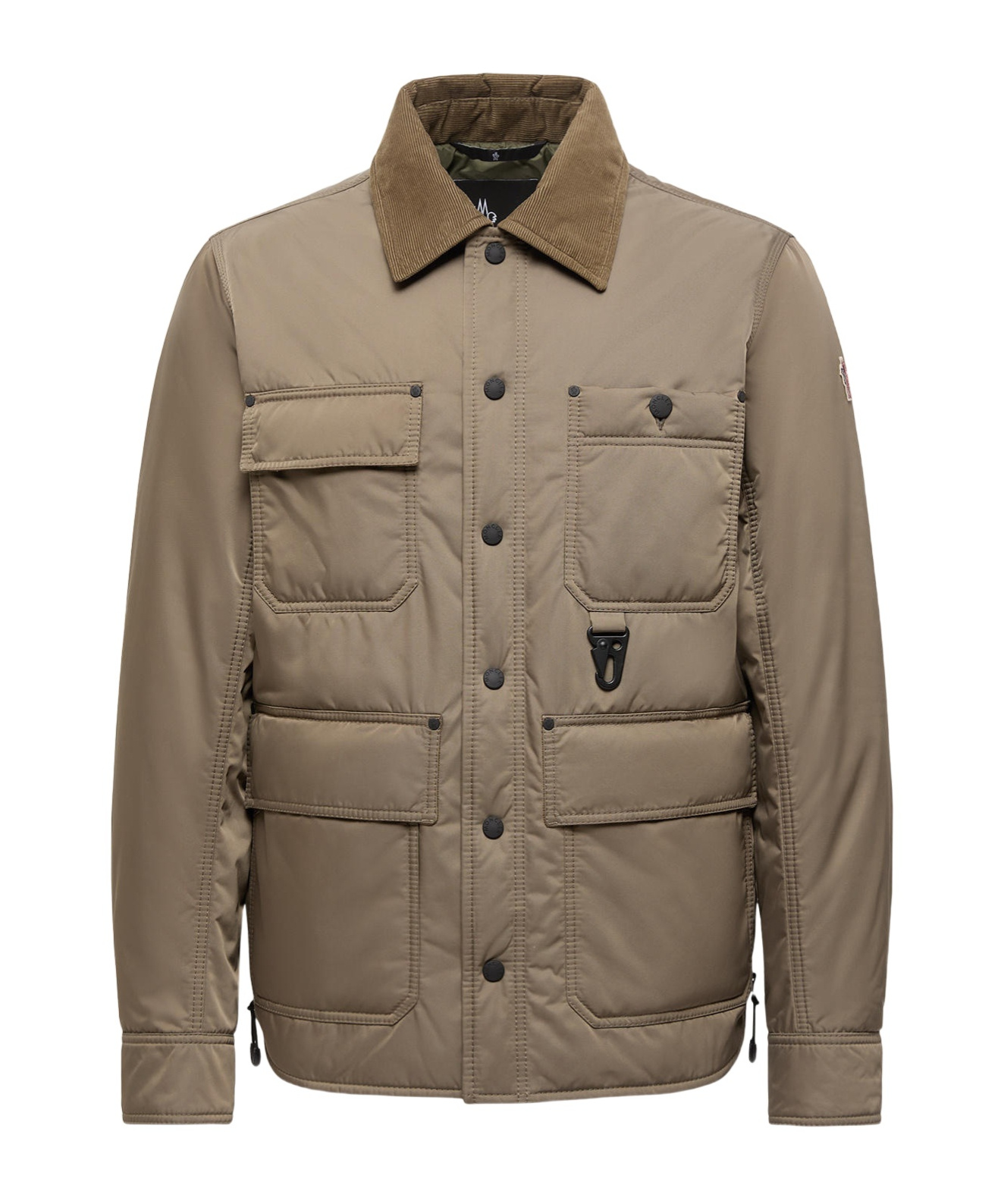 Moncler Apres Ski Corduroy-trimmed Down Jacket In Brown