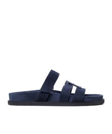 Shop Tory Burch Ines Sports Slippers In Navy Blue