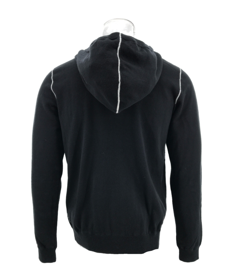 ARMANI JEANS HOODED LONG-SLEEVED KNITTED JACKET