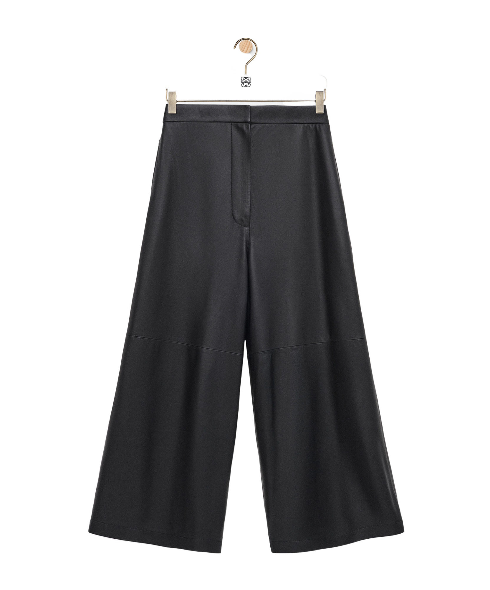 Loewe Cropped Trousers In Nappa Lambskin In Black