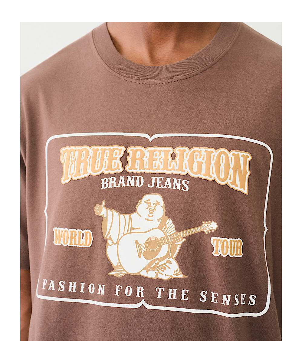 True Religion Buddha High Density Tee In Brown