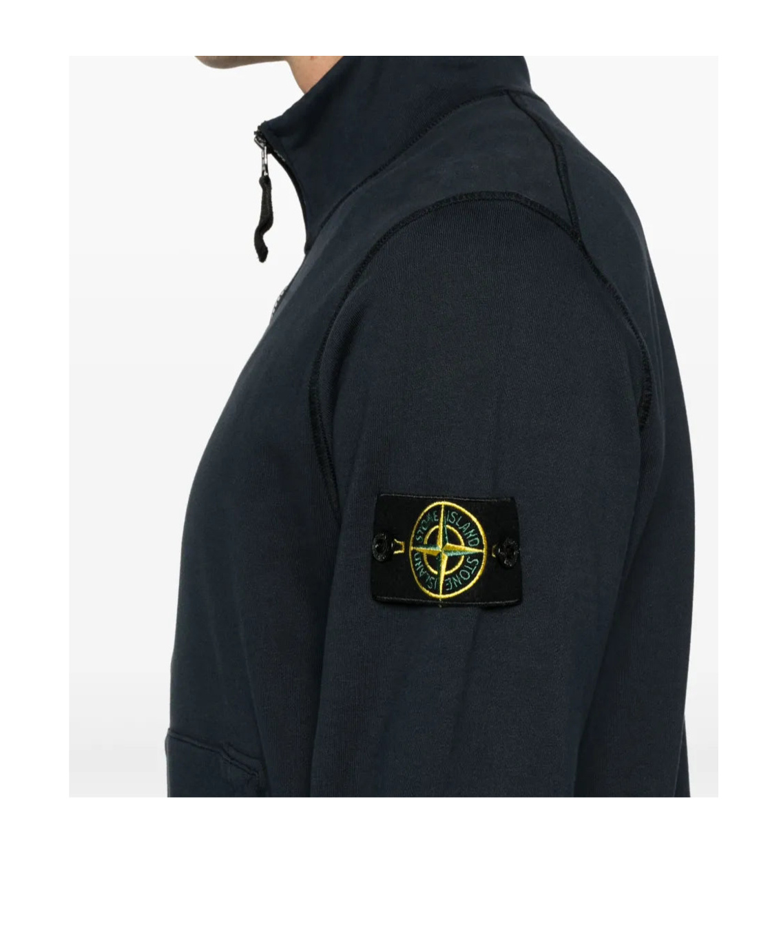 Stone Island Ghost Virgin Wool Zip Cardigan In Blue