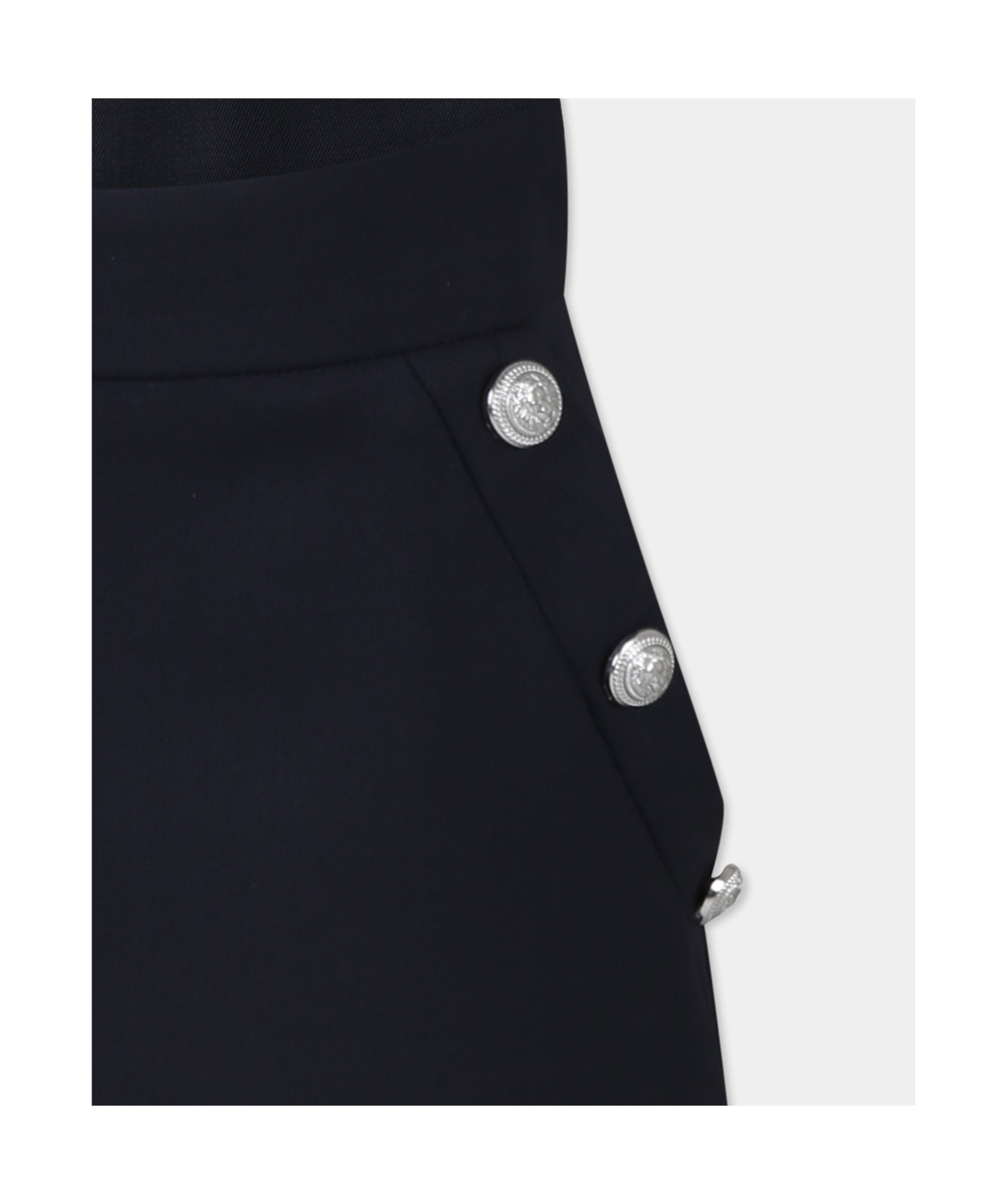 Balmain Button-detail High-waisted Miniskirt In Black