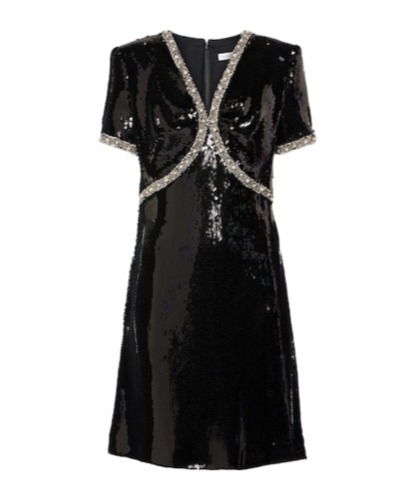 Nina Ricci Embellished Sequined Minidress In Black