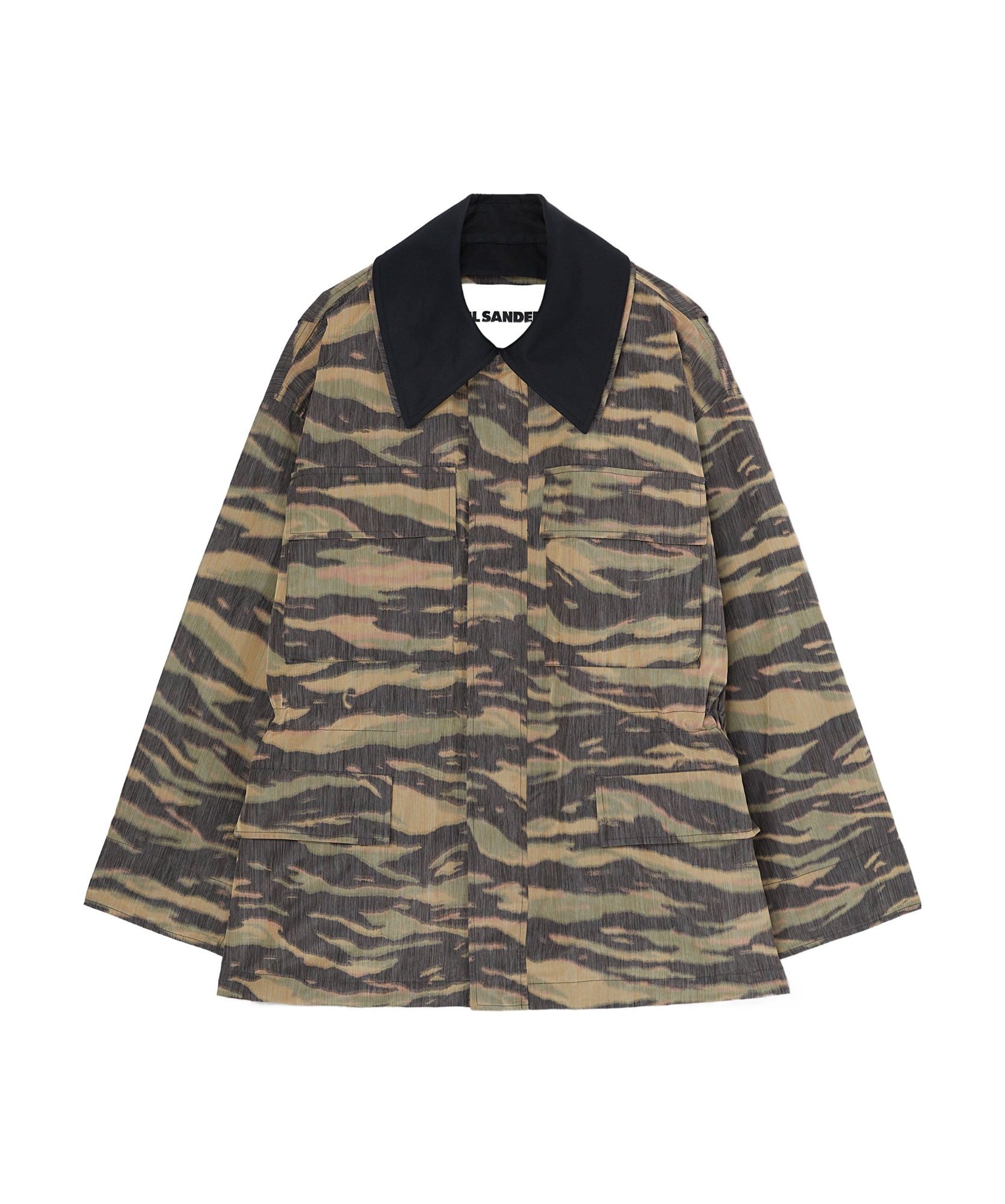 Jil Sander Camo Print Jacket In Black