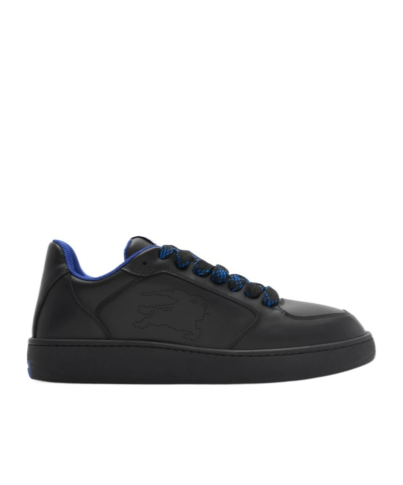 Burberry Terrace Leather Sneakers In Black