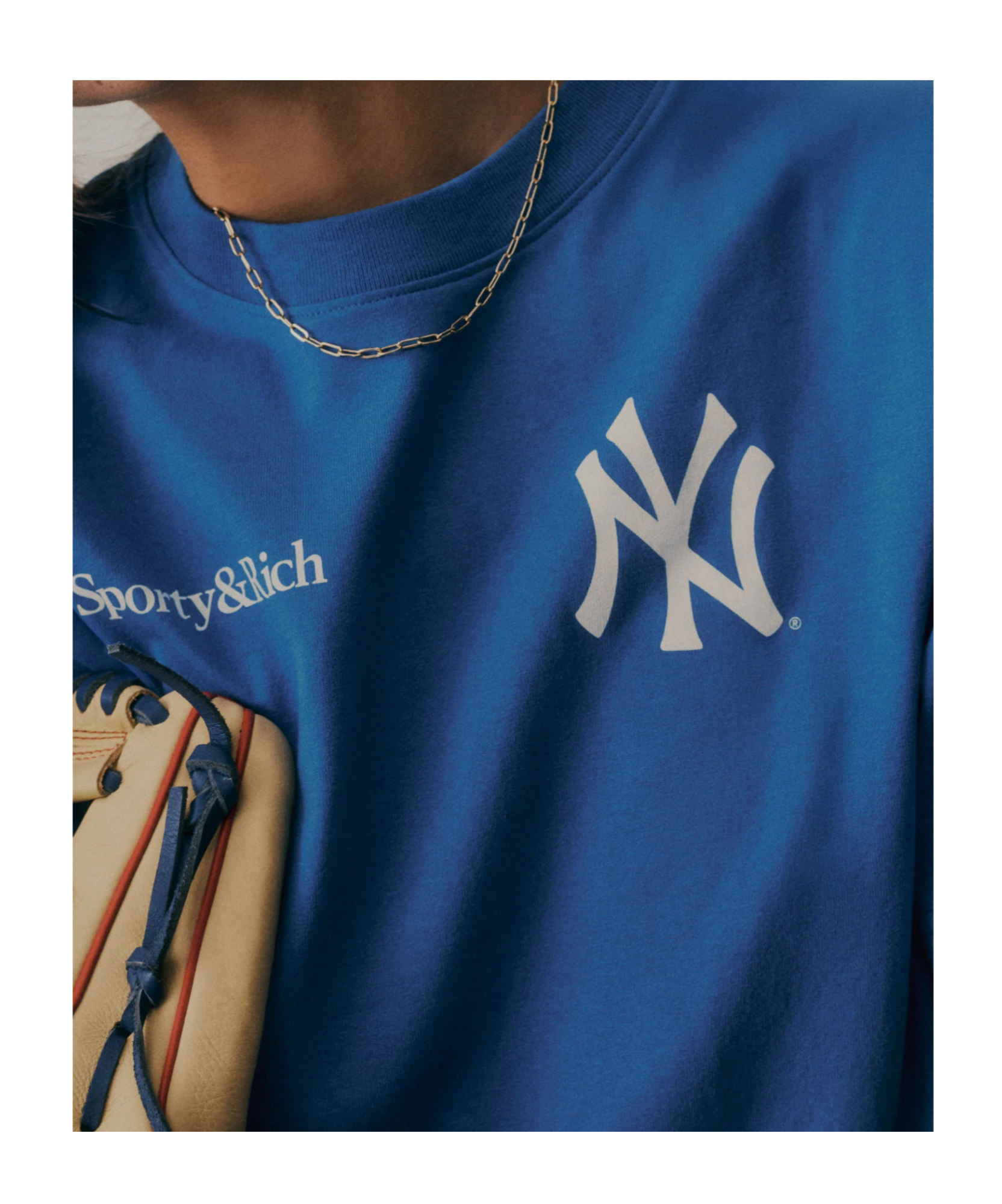 Sporty And Rich Crew Neck T-shirt In Blue