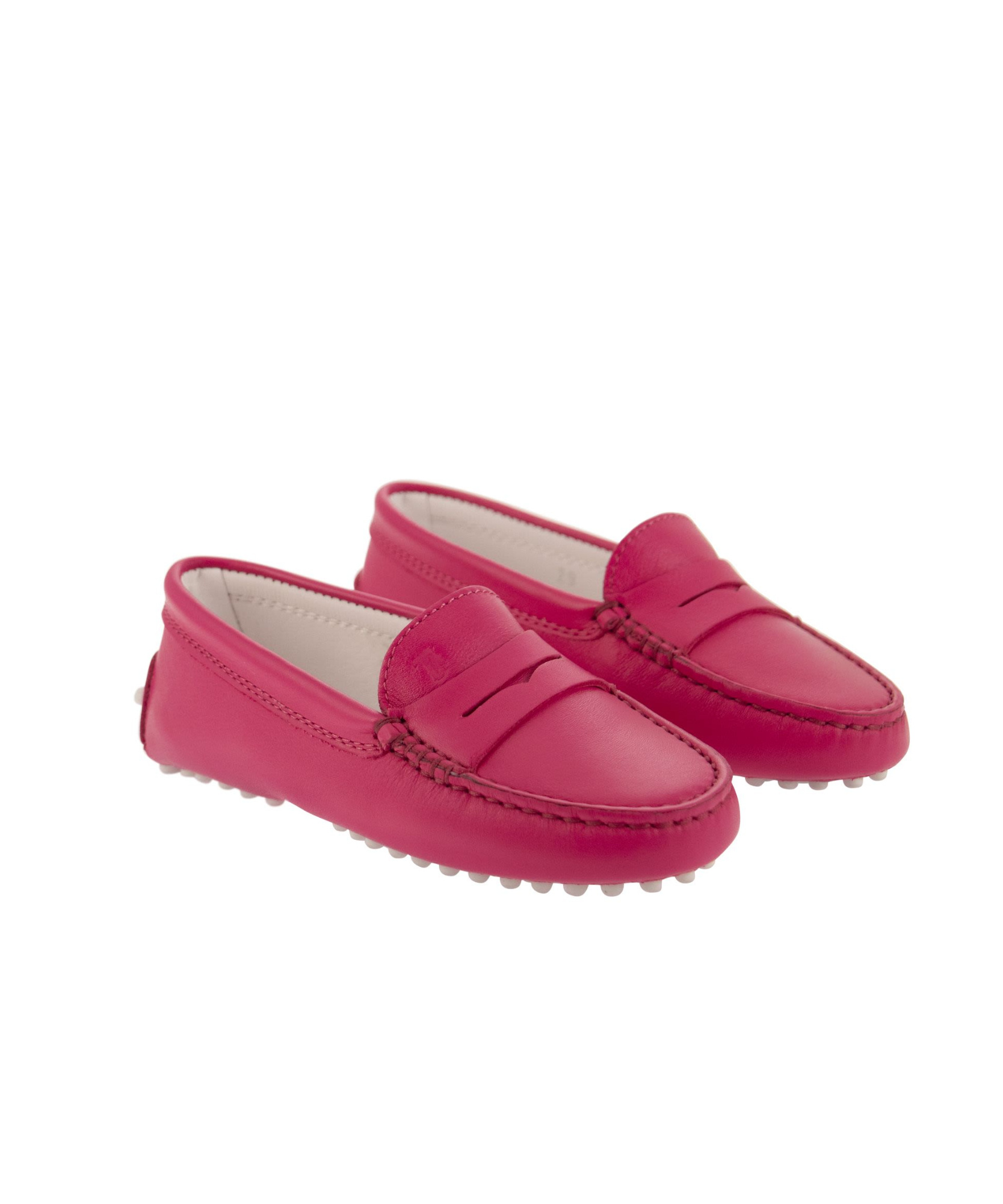 Tod's Round Head Loafer Shoes In Pink