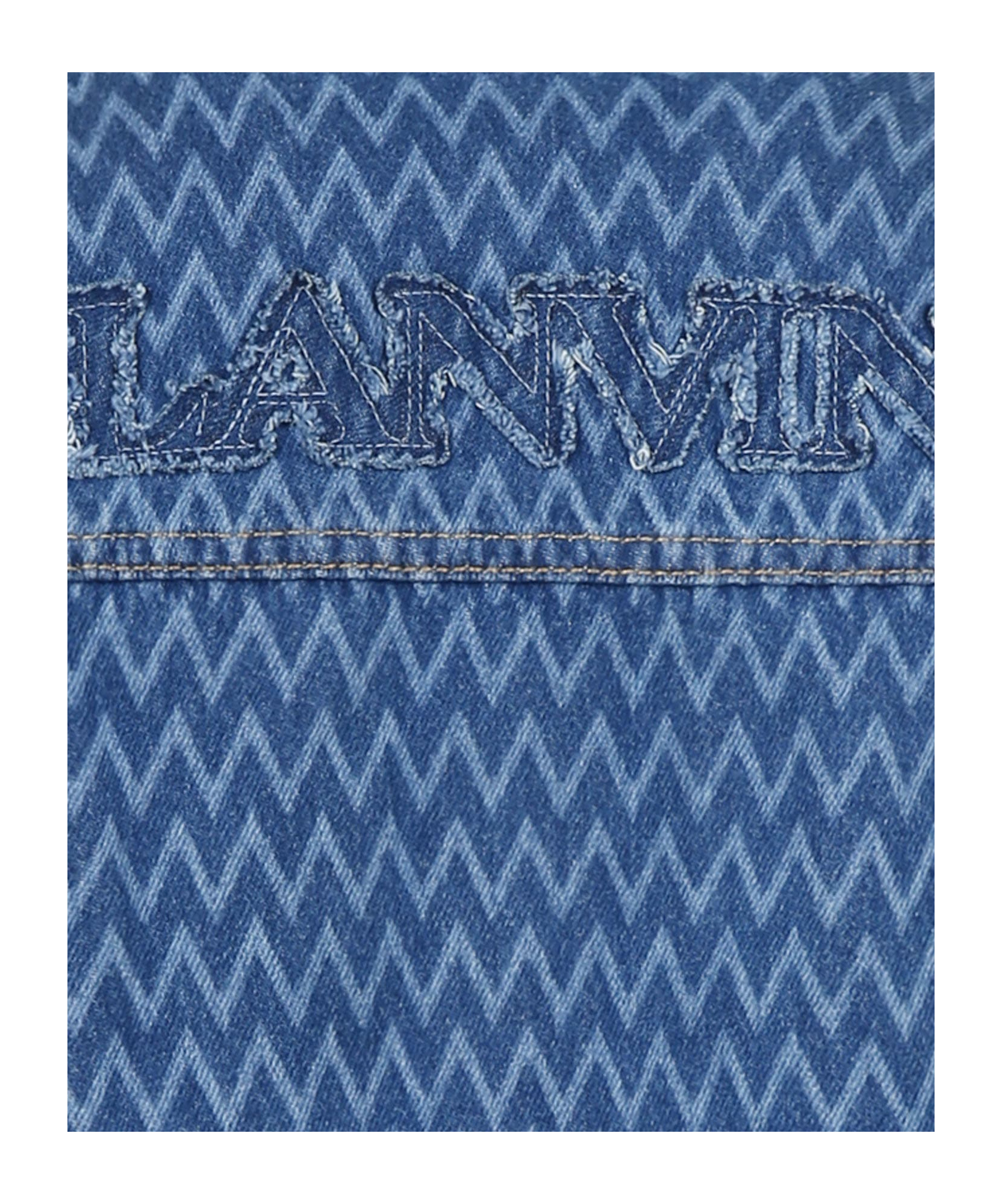 Lanvin Denim Shirt For Boy With Logo And Curb Motif In Blue