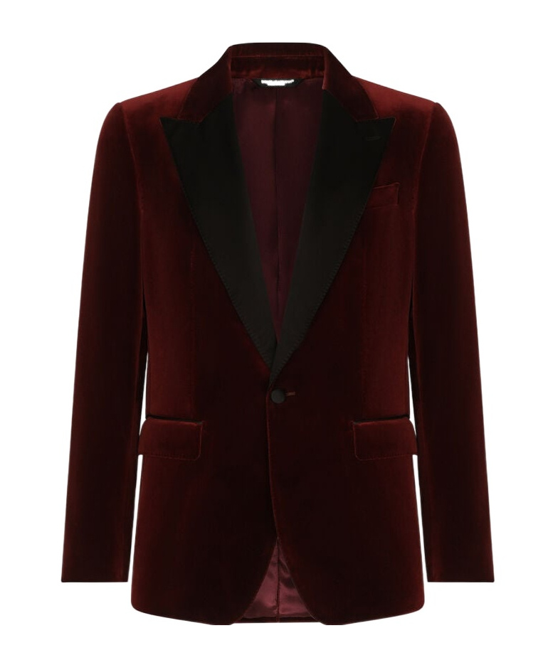 Dolce & Gabbana Cotton-blend Velvet Tuxedo Jacket In Black