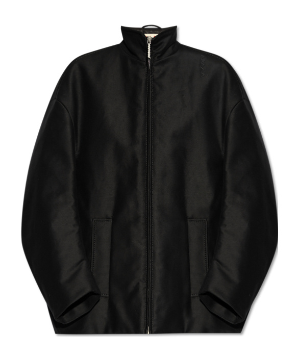 Marni Glove-sleeves Cotton Bomber Jacket In Black