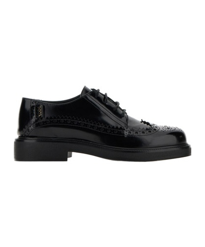 Tod's Logo-tag Leather Brogues In Black