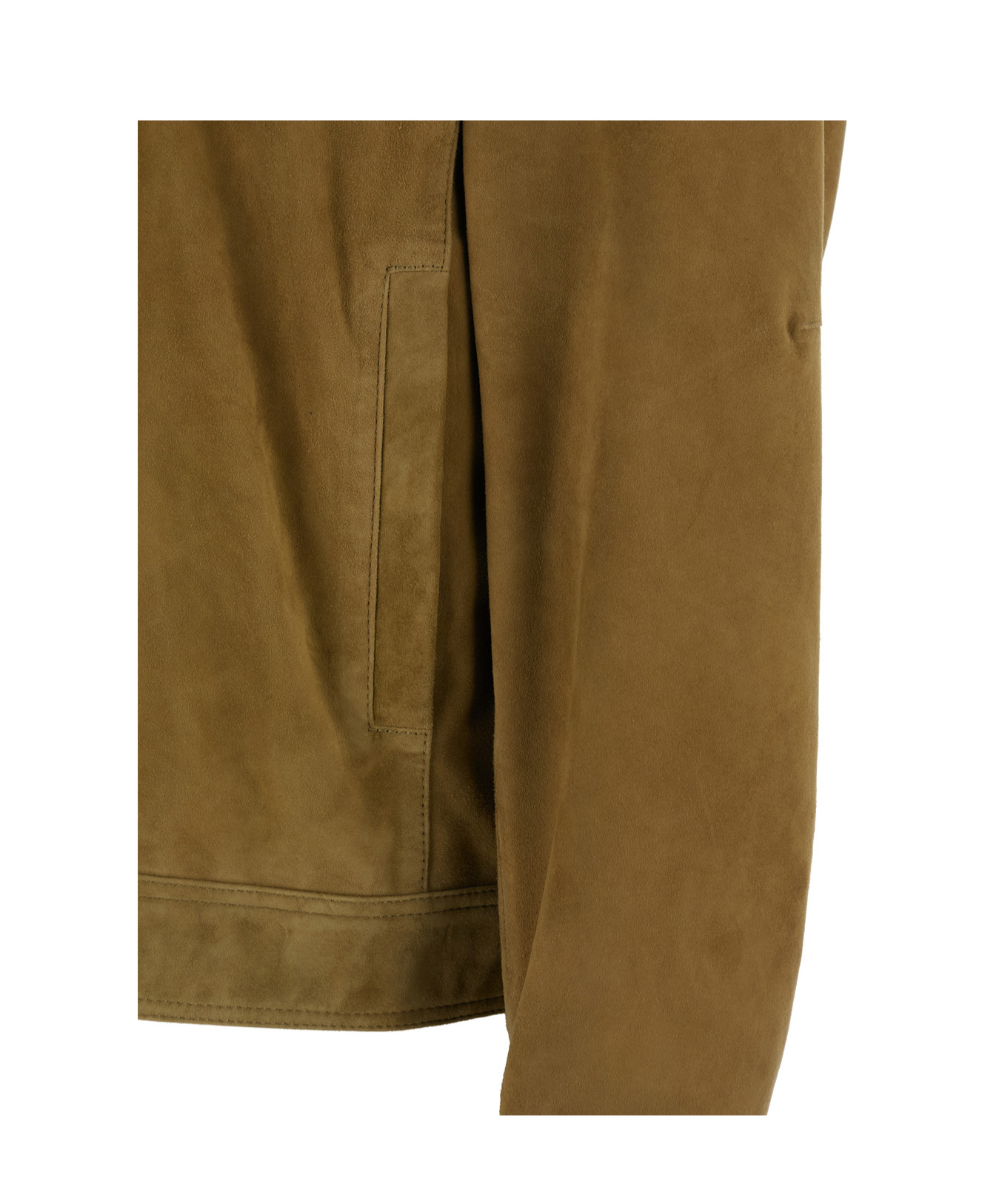 Arma Brown Jacket With Classic Collar And Zip Closure In Suede Man In Brown