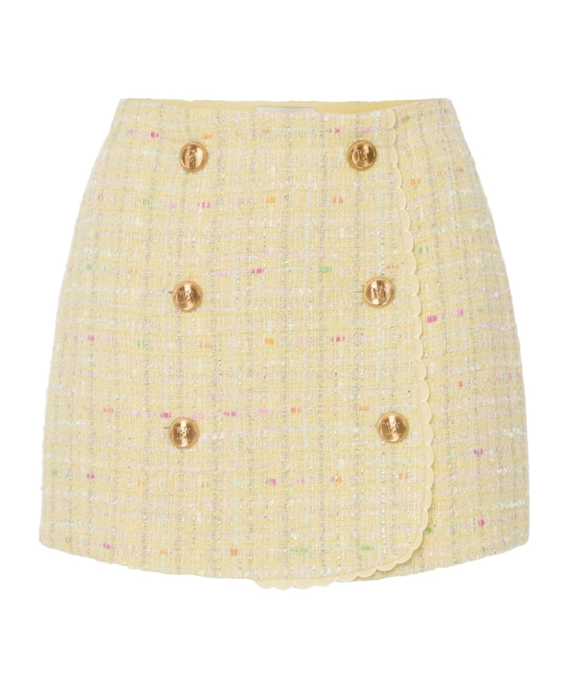 Elisabetta Franchi Button Skirt In Nude