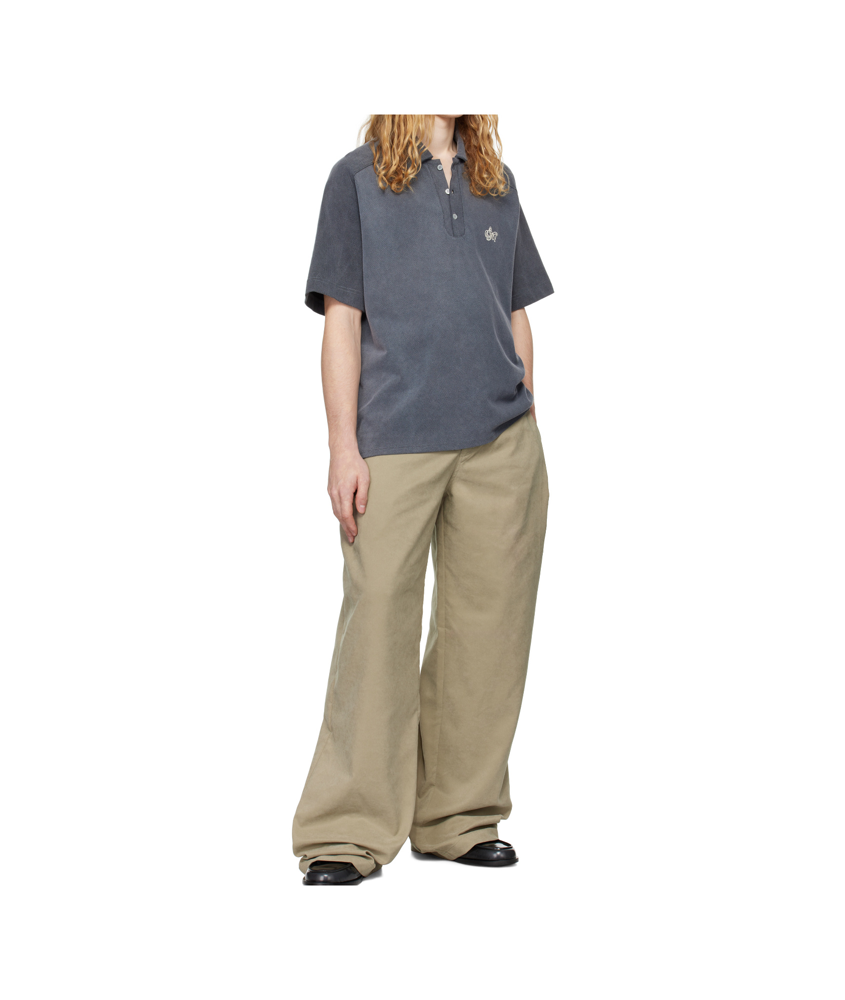 Serapis Dyed Sailor Polo Shirt In Gray