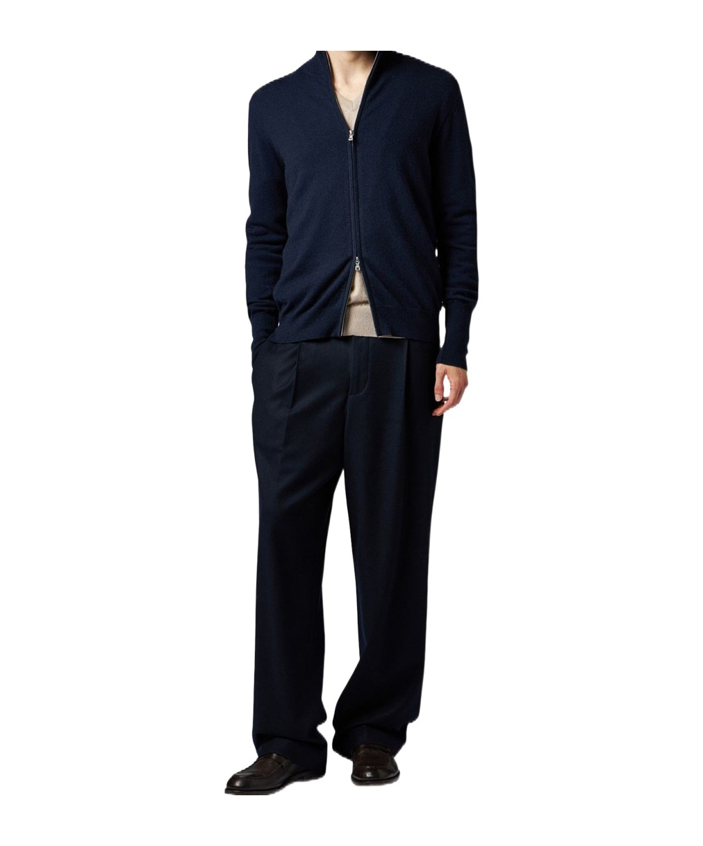 Ballantyne Black Zipped Cardigan With High Collar In Black