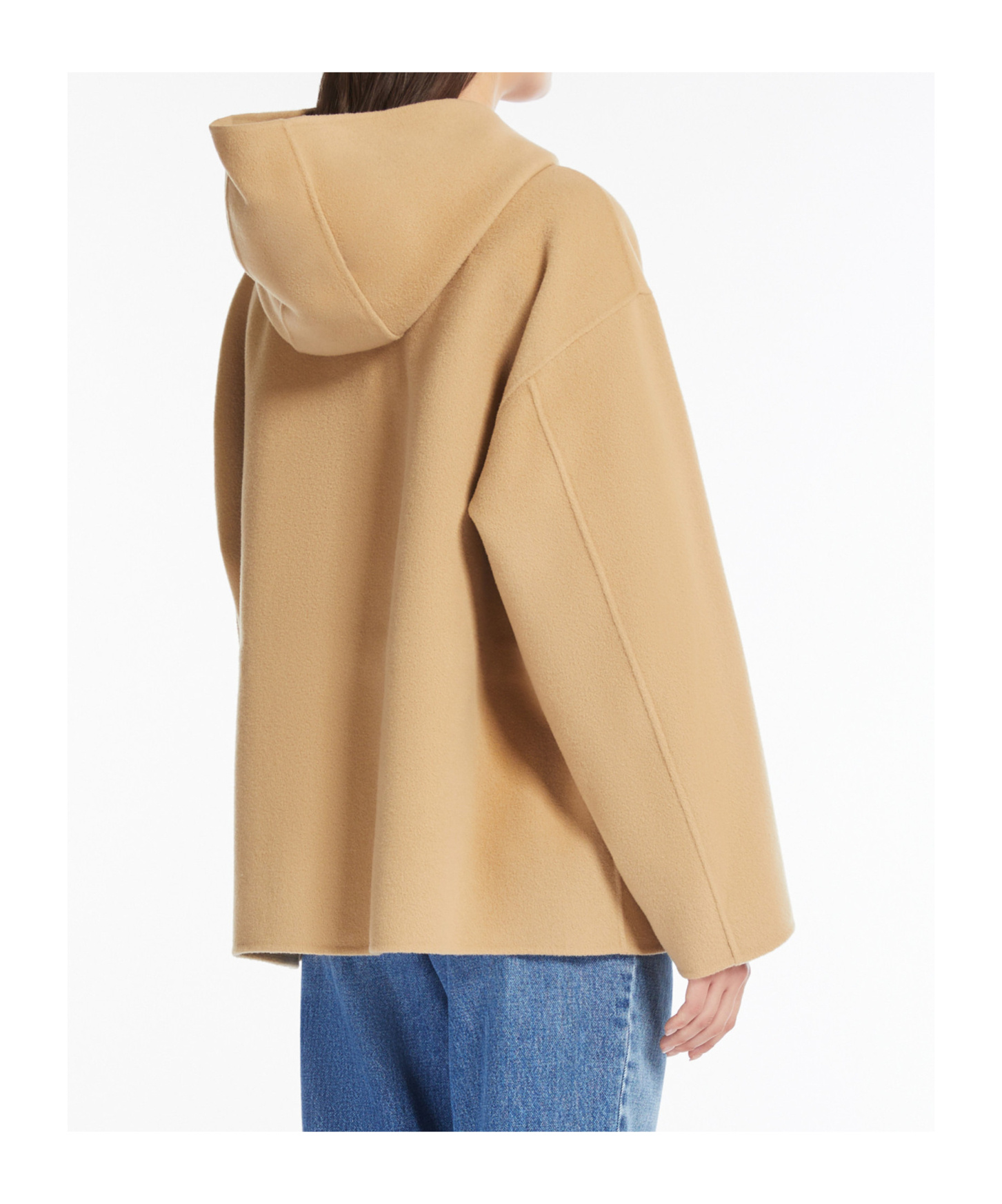 Weekend Max Mara Long-sleeved Hooded Coat In Nude