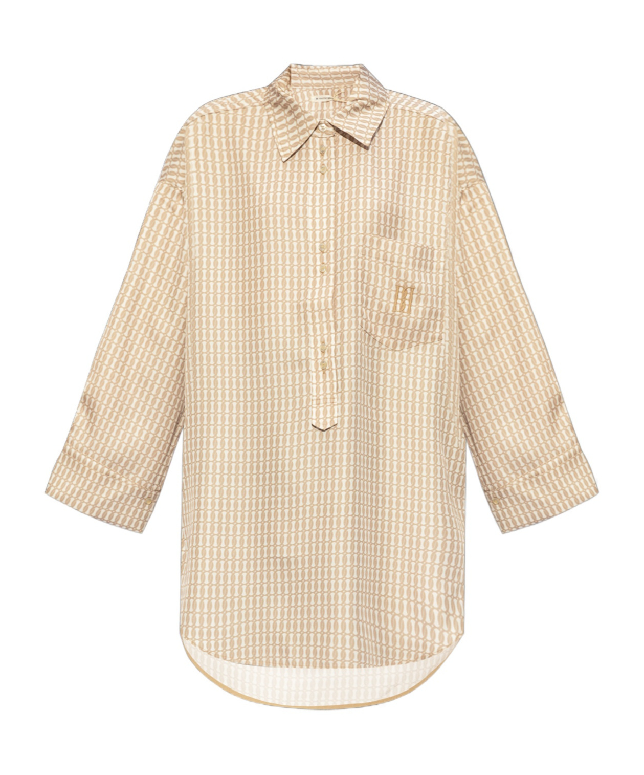 By Malene Birger Geometric-pattern Blouse In Nude