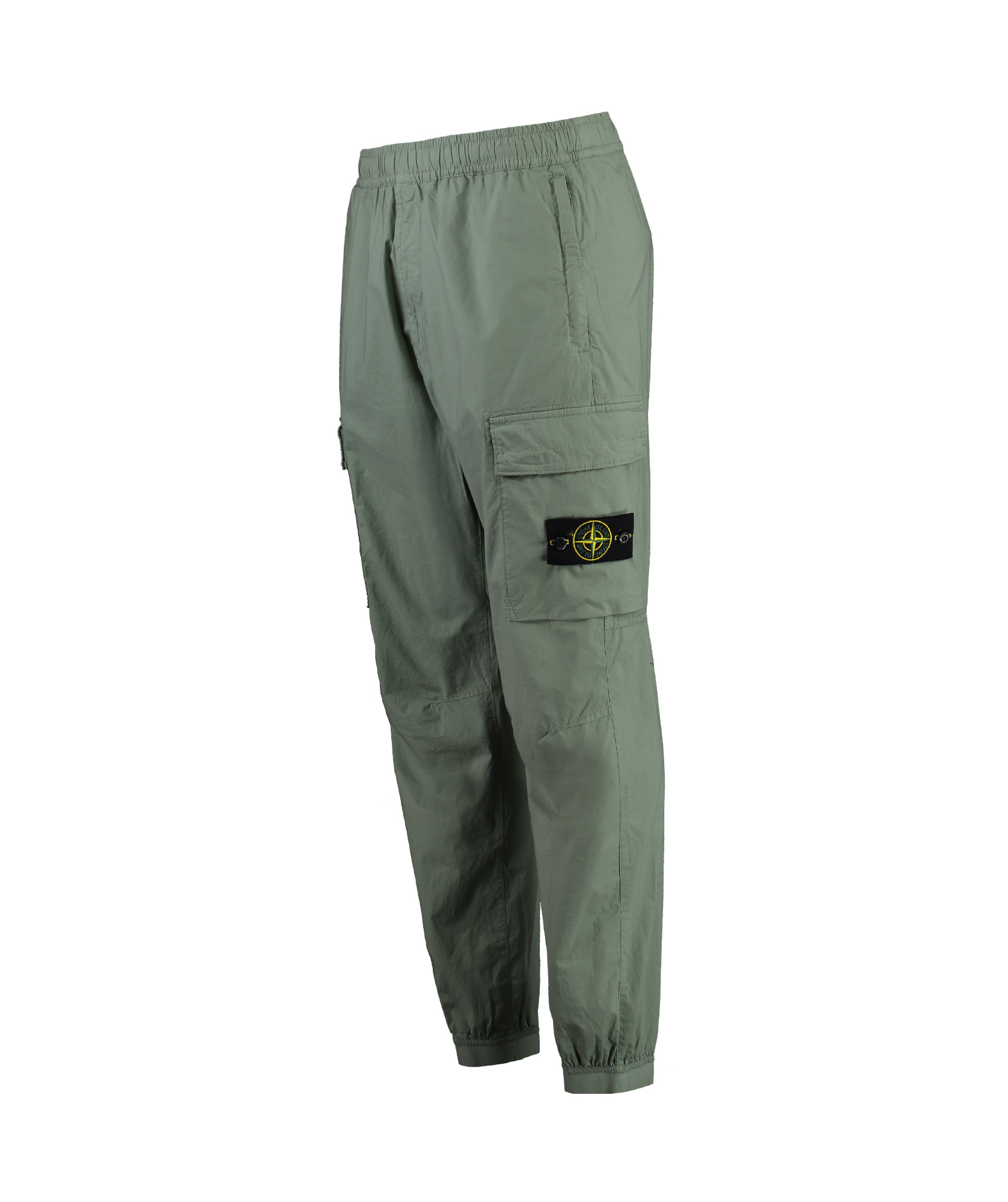 Stone Island Stretch Cotton Trousers In Green