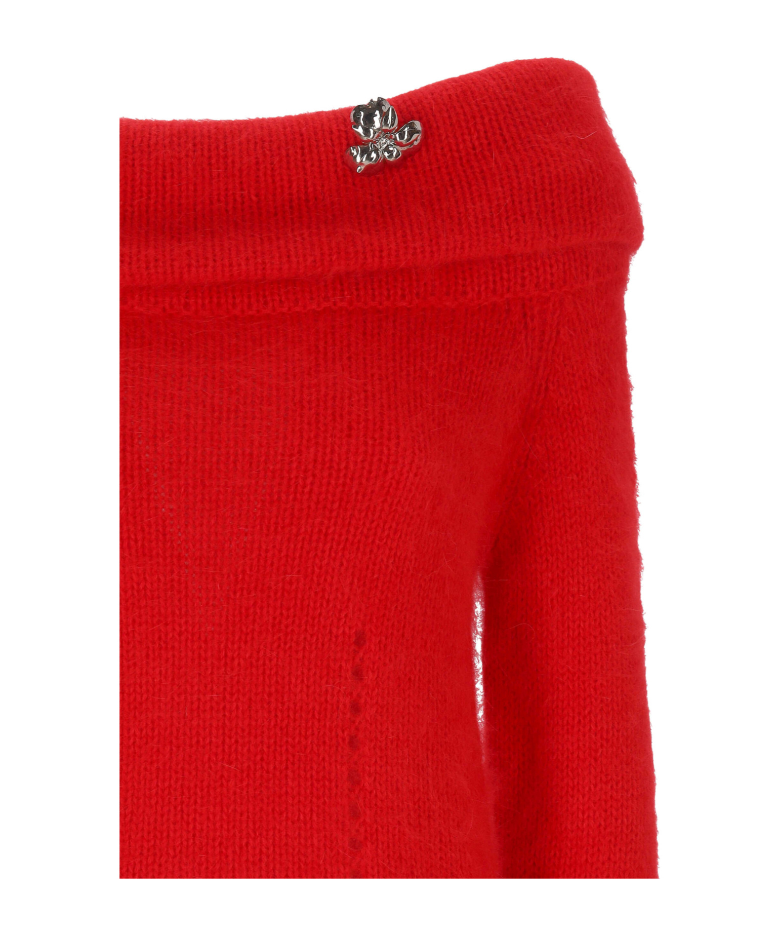 Blumarine Long-sleeved Sweater In Red