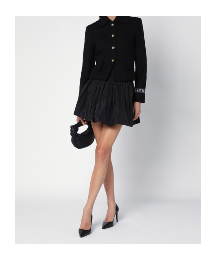 Patou Mini Skirt With Elastic Waistband And Flared Silhouette In Black