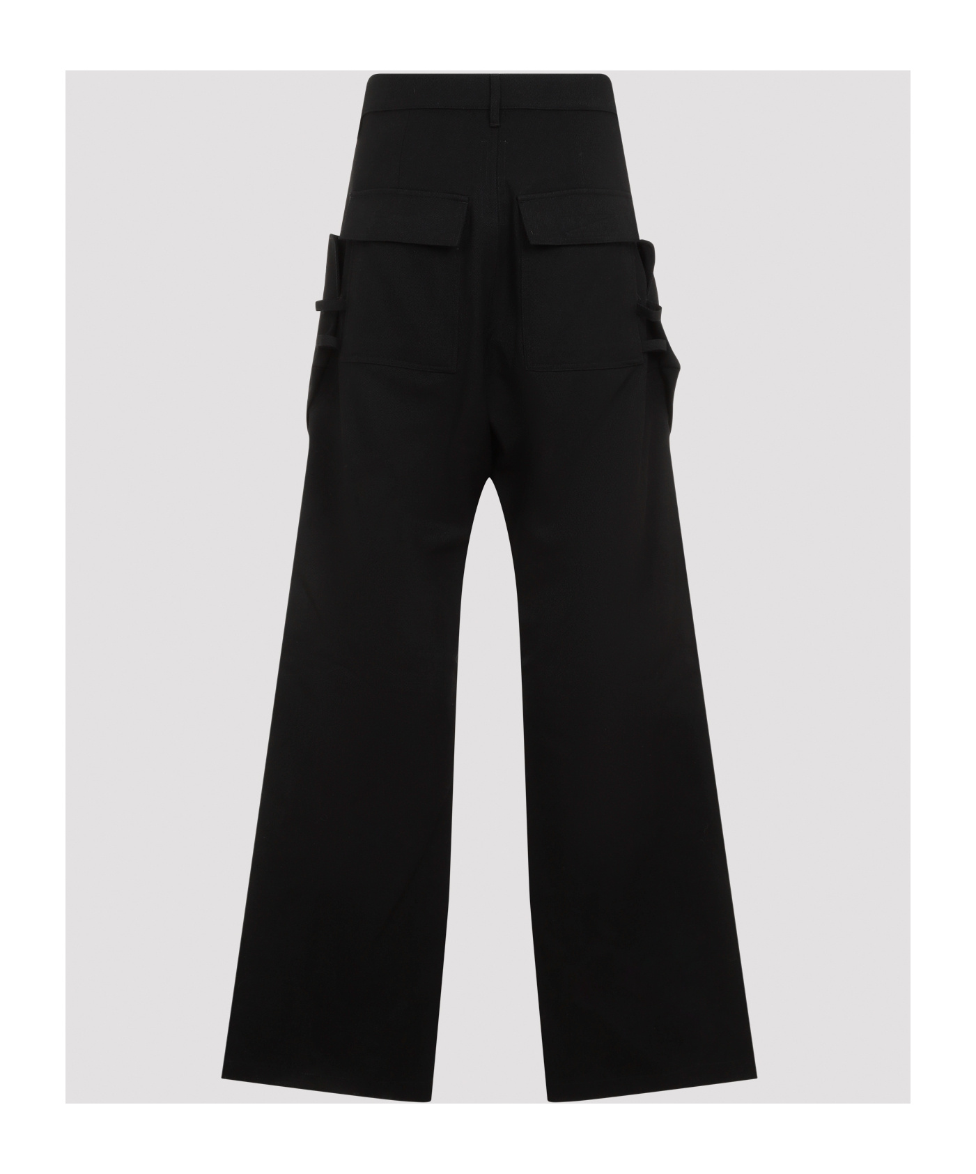 Rick Owens Stefan Wide-leg Brushed Cotton-twill Cargo Trousers In Black