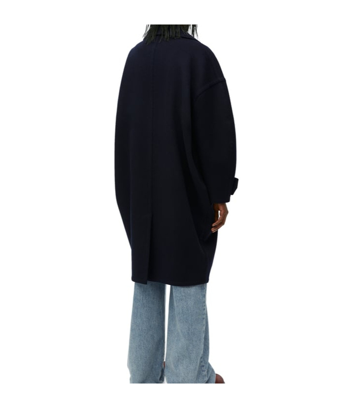 Loewe Oversized Double-breasted Wool Coat In Black
